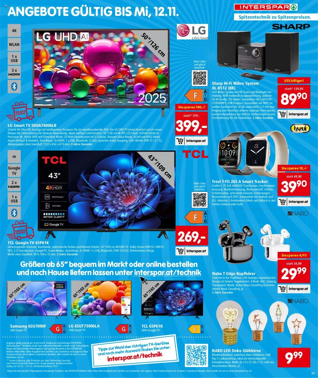 Interspar Flugblatt - Wien gültig ab 23.10.2025 | Seite: 17 | Produkte: Audio, MP3, Kopfhörer, USB