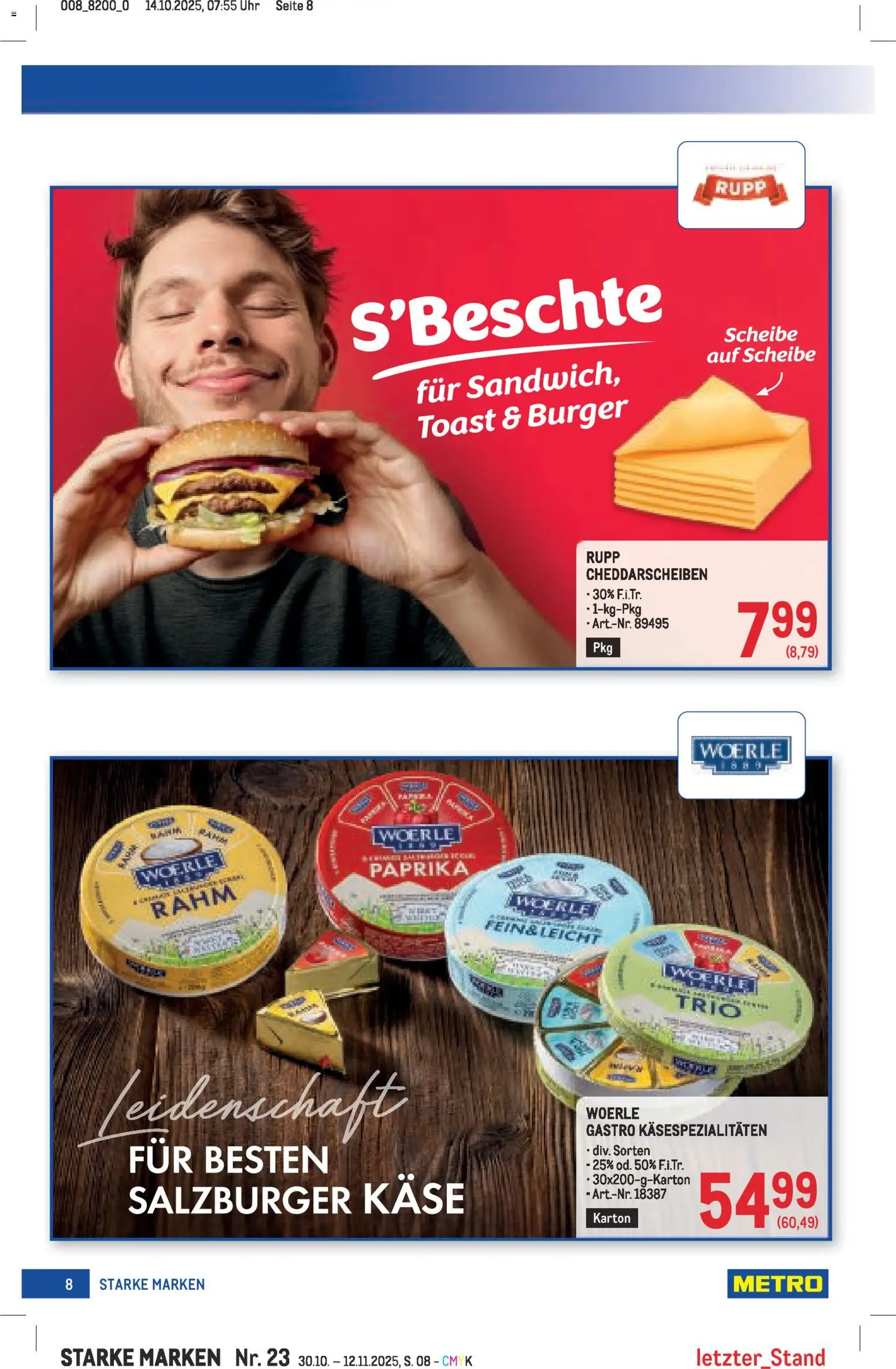 Metro Starke Marken gültig ab 30.10.2025 | Seite: 8 | Produkte: Uhr, Käse