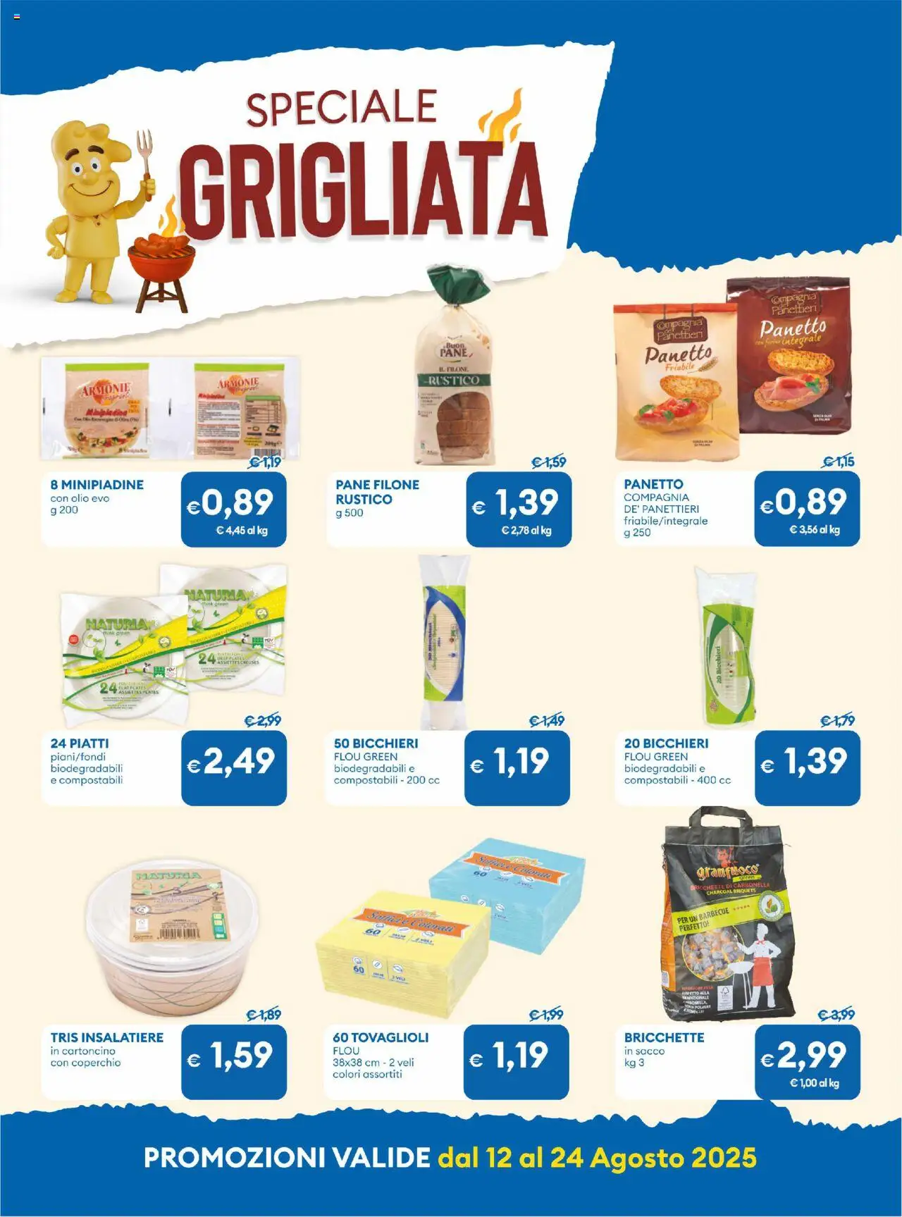 Volantino MD Discount del 12.08.2025 | Pagina: 6 | Prodotti: Pane, Barbecue, Olio, Farina