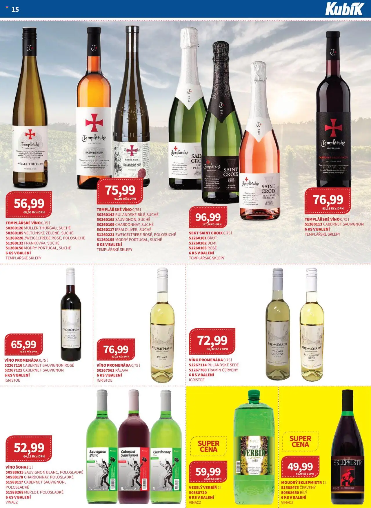 Kubík leták - Velkoobchod 06/2025 od 01.06.2025 | Strana: 15 | Produkty: Sklepmistr, Sekt, Cabernet Sauvignon, Tramín červený
