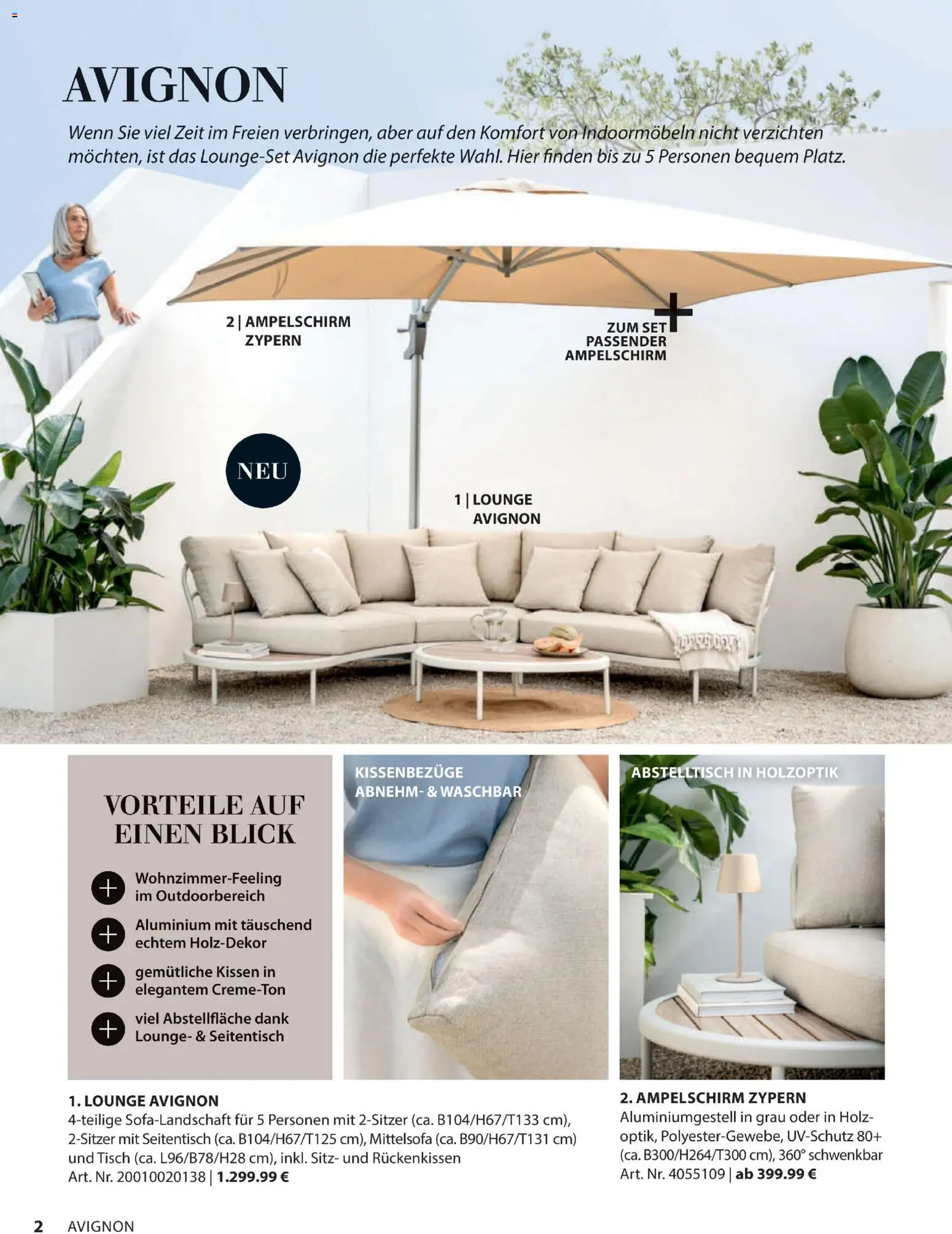 Dehner Gartenmöbel Trends 2026 – gültig ab 29.01.2026 | Seite: 2 | Produkte: Kissen, Tisch