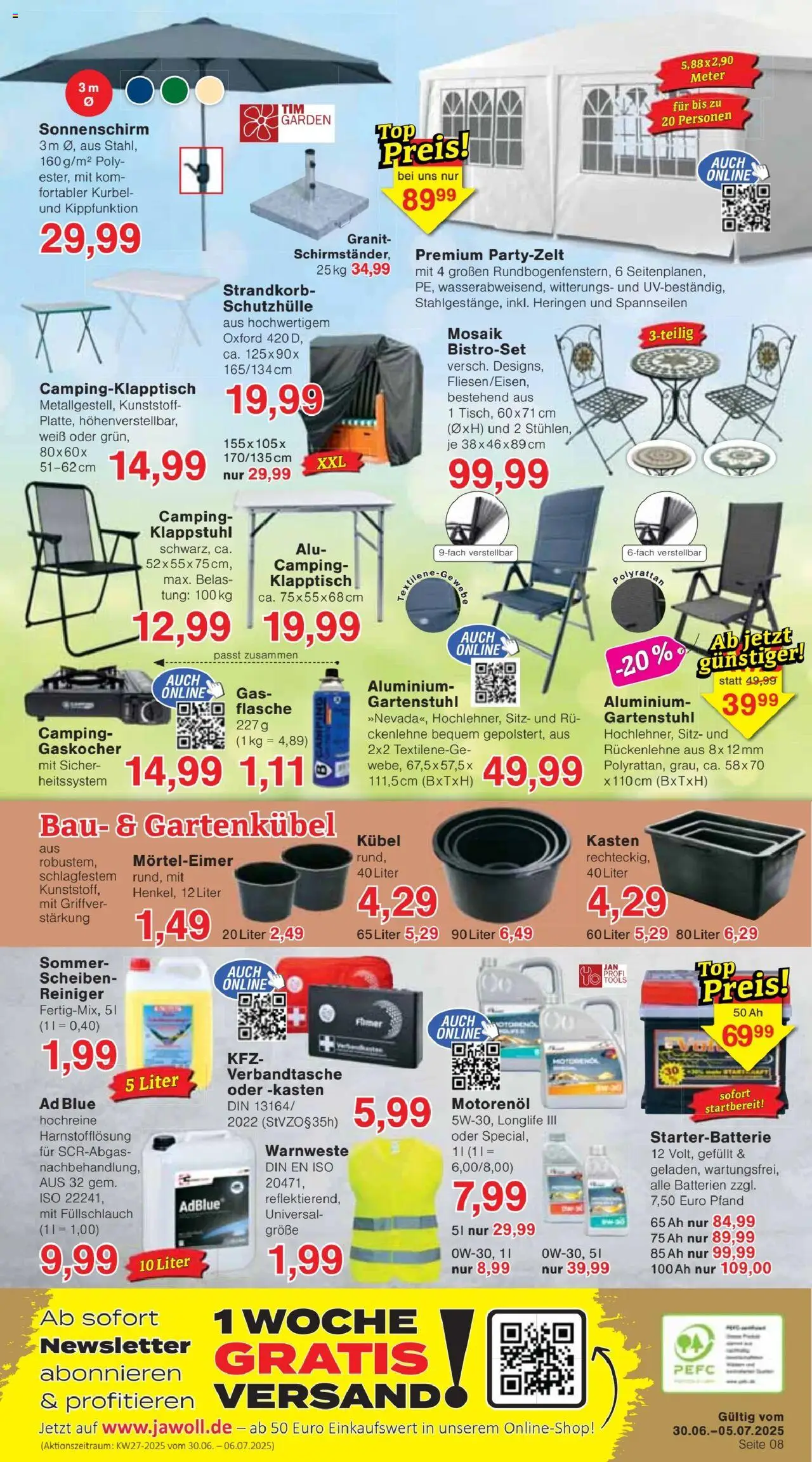 Jawoll Prospekt - gültig ab dem 30.06.2025 | Seite: 12 | Produkte: Batterien, Sonnenschirm