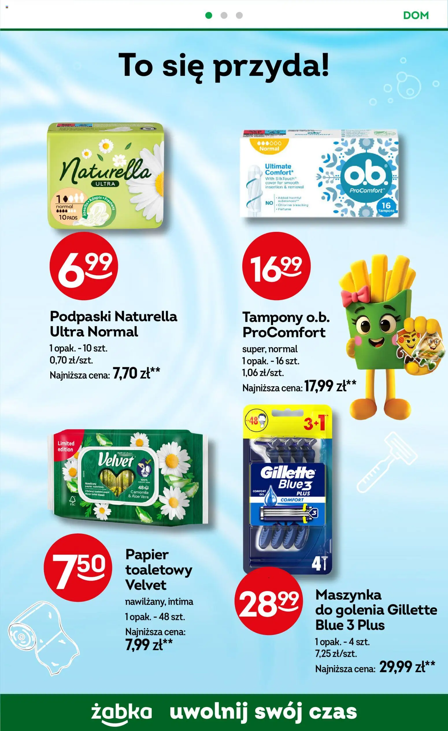 Żabka Gazetka od 05.11.2025 | Strona: 70 | Produkty: Gillette, Papier toaletowy, Tampony, Podpaski