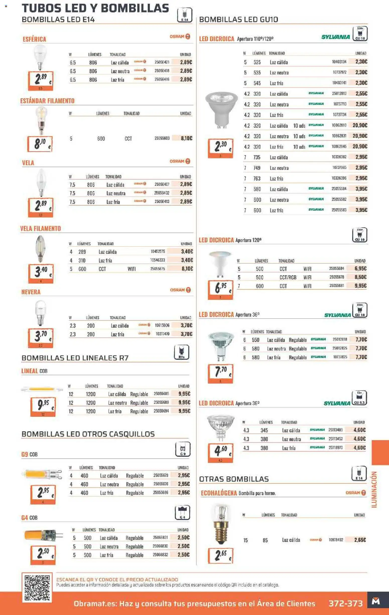 Obramat folleto │ válido desde el 23.03.2026 | Página: 373 | Productos: Vela, Bombilla, Nevera, Galette de chaise