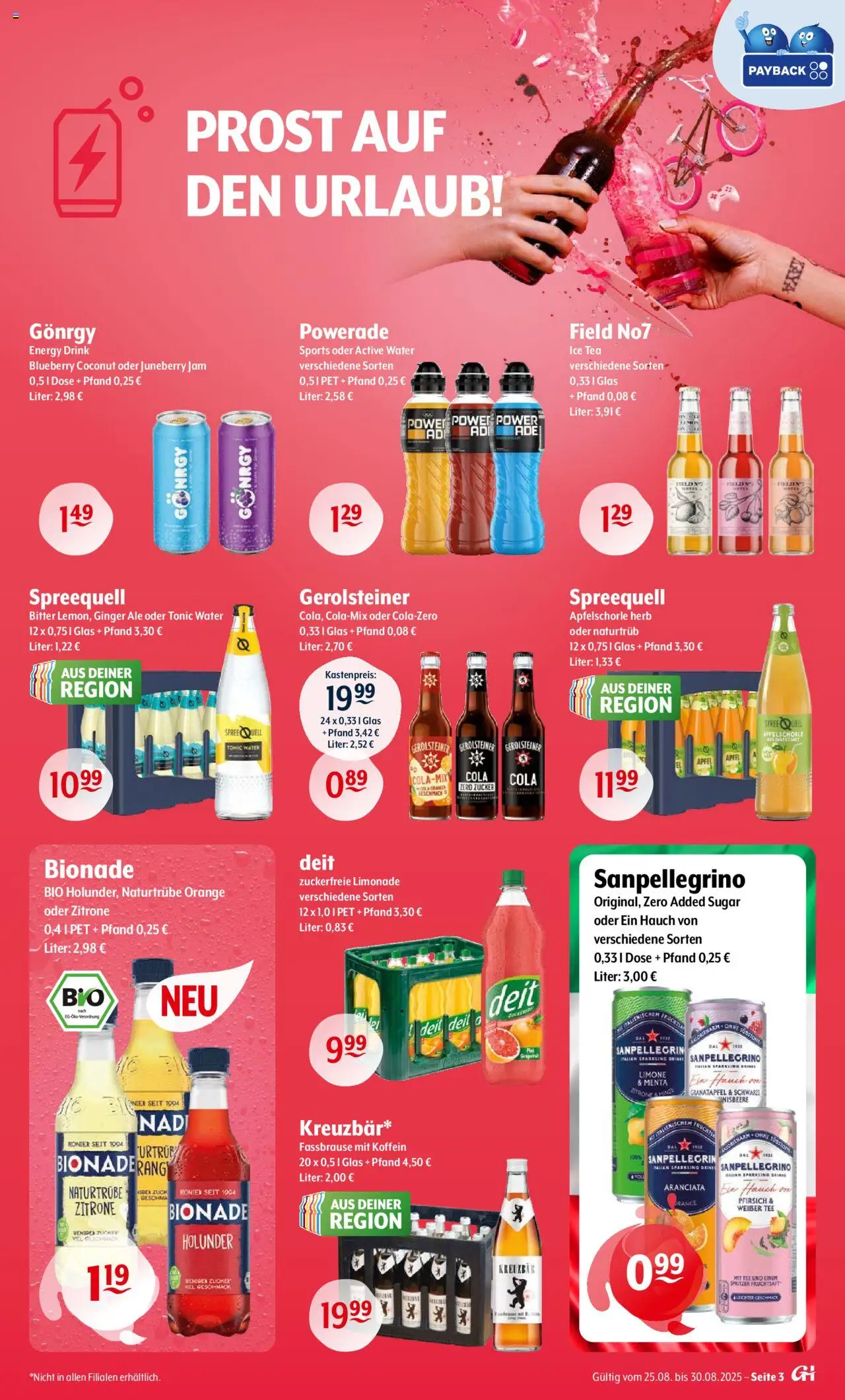 Getränke Hoffmann Prospekt 	 - gültig ab dem 25.08.2025 | Seite: 3 | Produkte: Äpfel, Zucker, Powerade, Tee