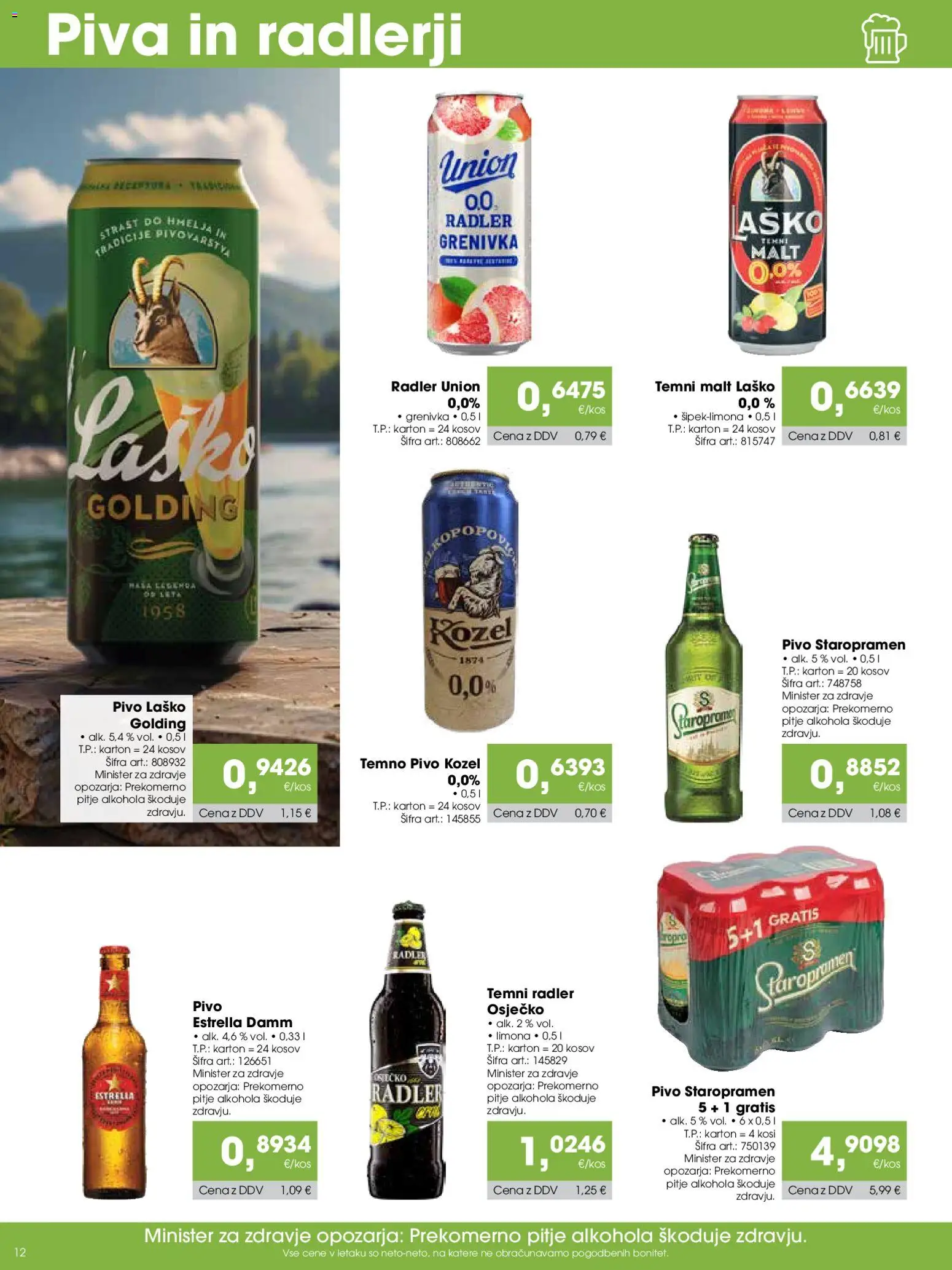 Novi Tuš katalog ponudbe – veljaven od 07.11.2025 | Stran: 12 | Izdelki: Radler, Pivo, Grenivka, Limona