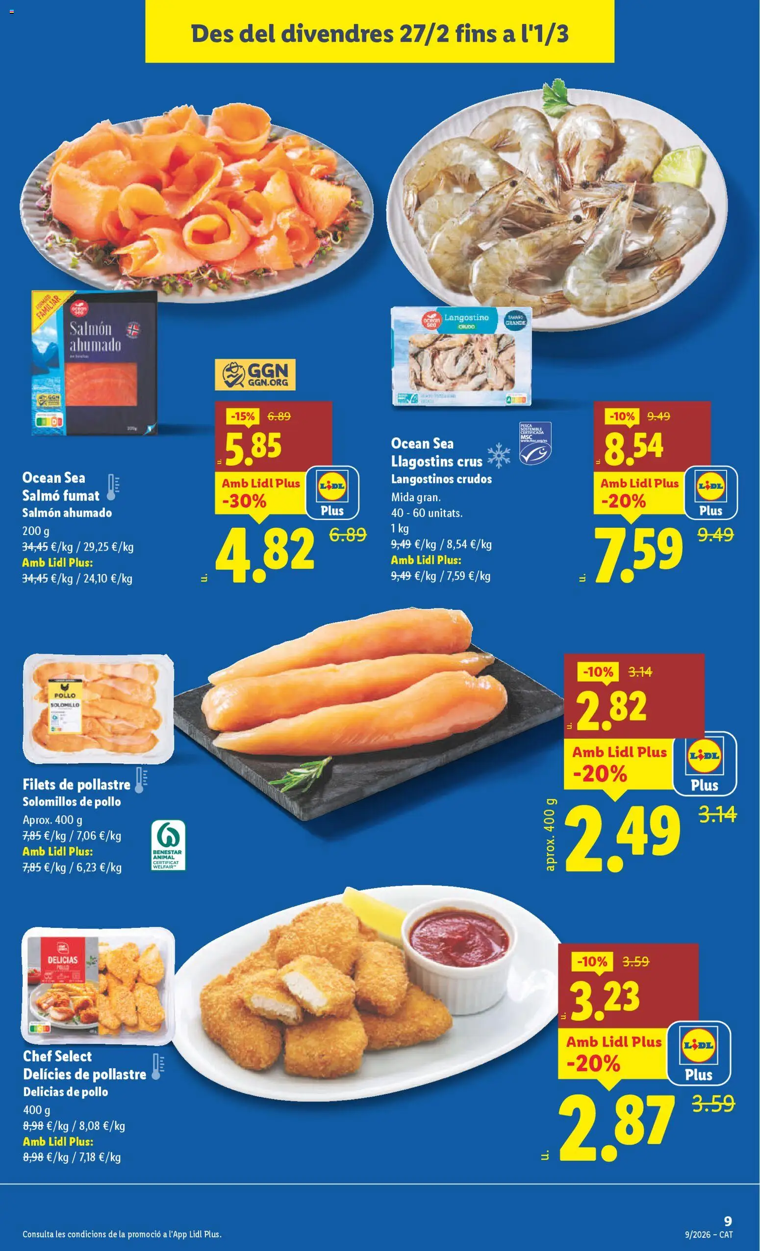 Lidl folleto │ válido desde el 23.02.2026 | Página: 17 | Productos: Salmón ahumado, Langostino, Nuggets