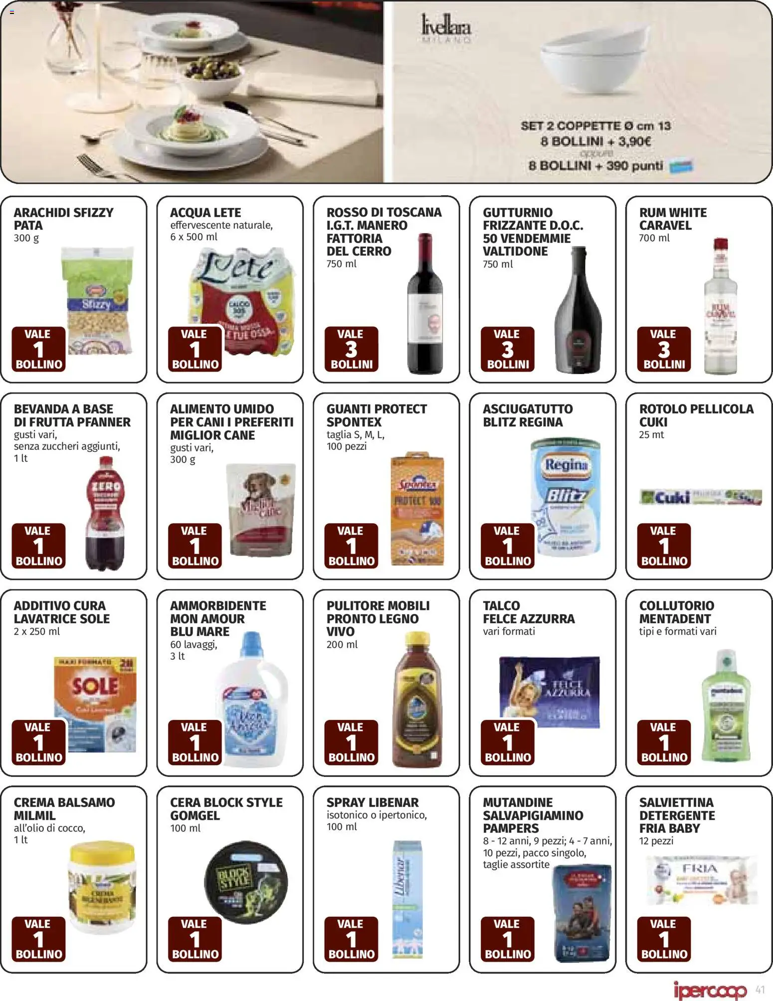 Volantino Ipercoop del 29.01.2026 | Pagina: 41 | Prodotti: Balsamo, Collutorio, Pampers, Asciugatutto