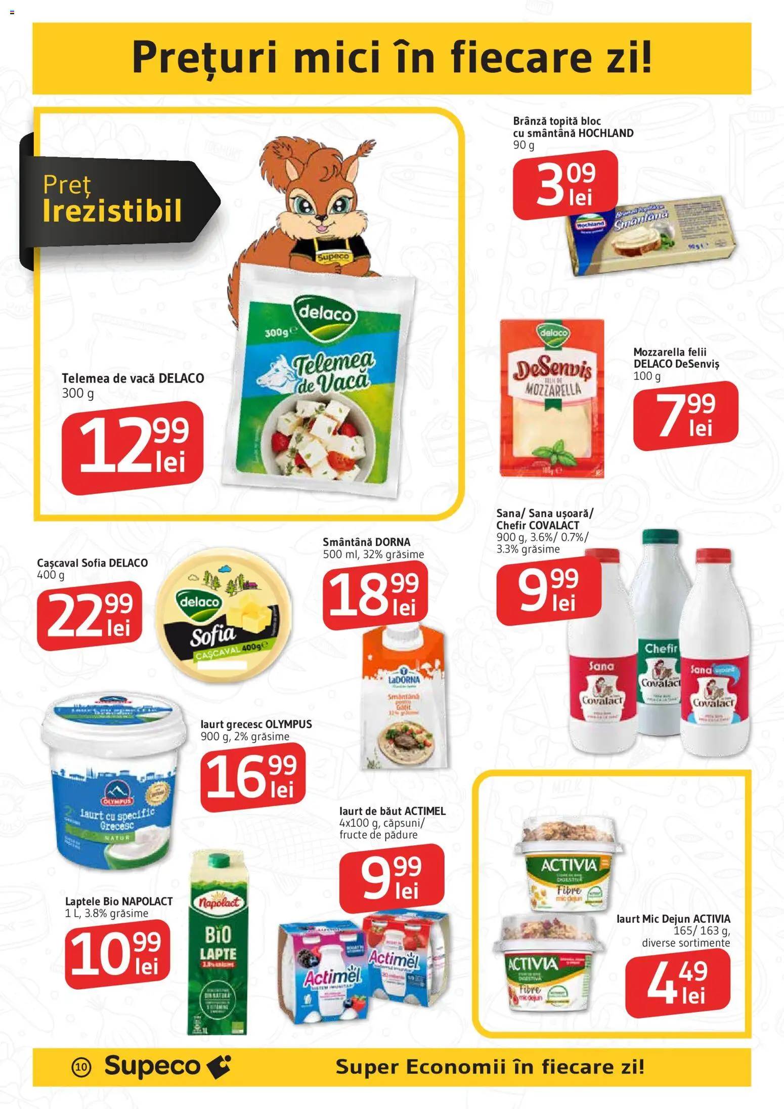 Noul catalog Supeco – valabil de la 30.04.2026 | Pagină: 10 | Produse: Mozzarella, Brânză, Smântână, Fructe