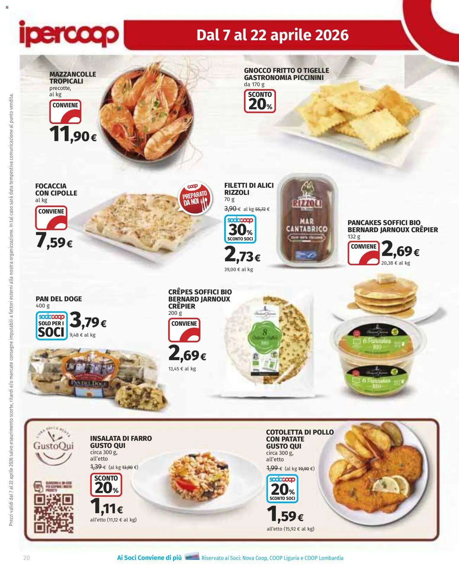 Volantino Ipercoop del 07.04.2026 | Pagina: 20 | Prodotti: Focaccia, Insalata, Patate, Data