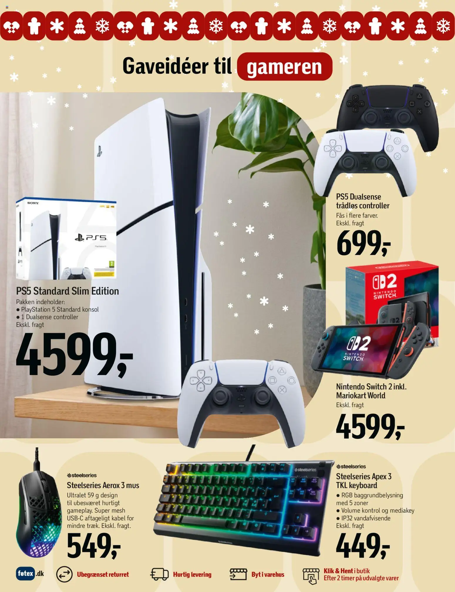 Føtex tilbudsavis – gyldig fra 21.11.2025 | Side: 26 | Produkter: Mus, Nintendo Switch, Playstation, Kabel