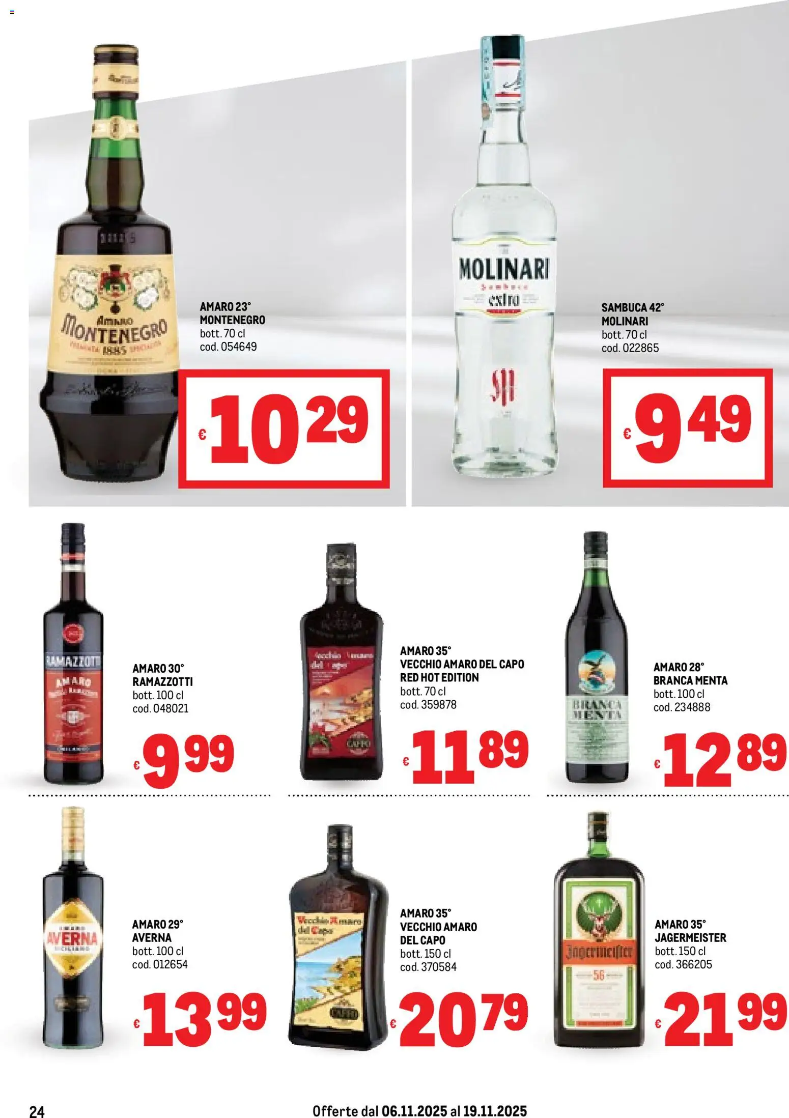 Volantino Metro del 06.11.2025 | Pagina: 24 | Prodotti: Menta, Amaro