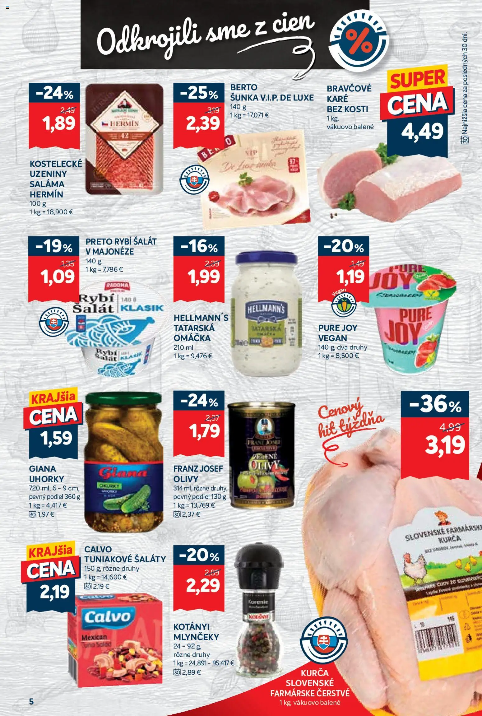 Nové Kraj akcie – leták je platný od 11.12.2025 | Strana: 9 | Produkty: Saláma, Šunka, Kurča, Uhorky
