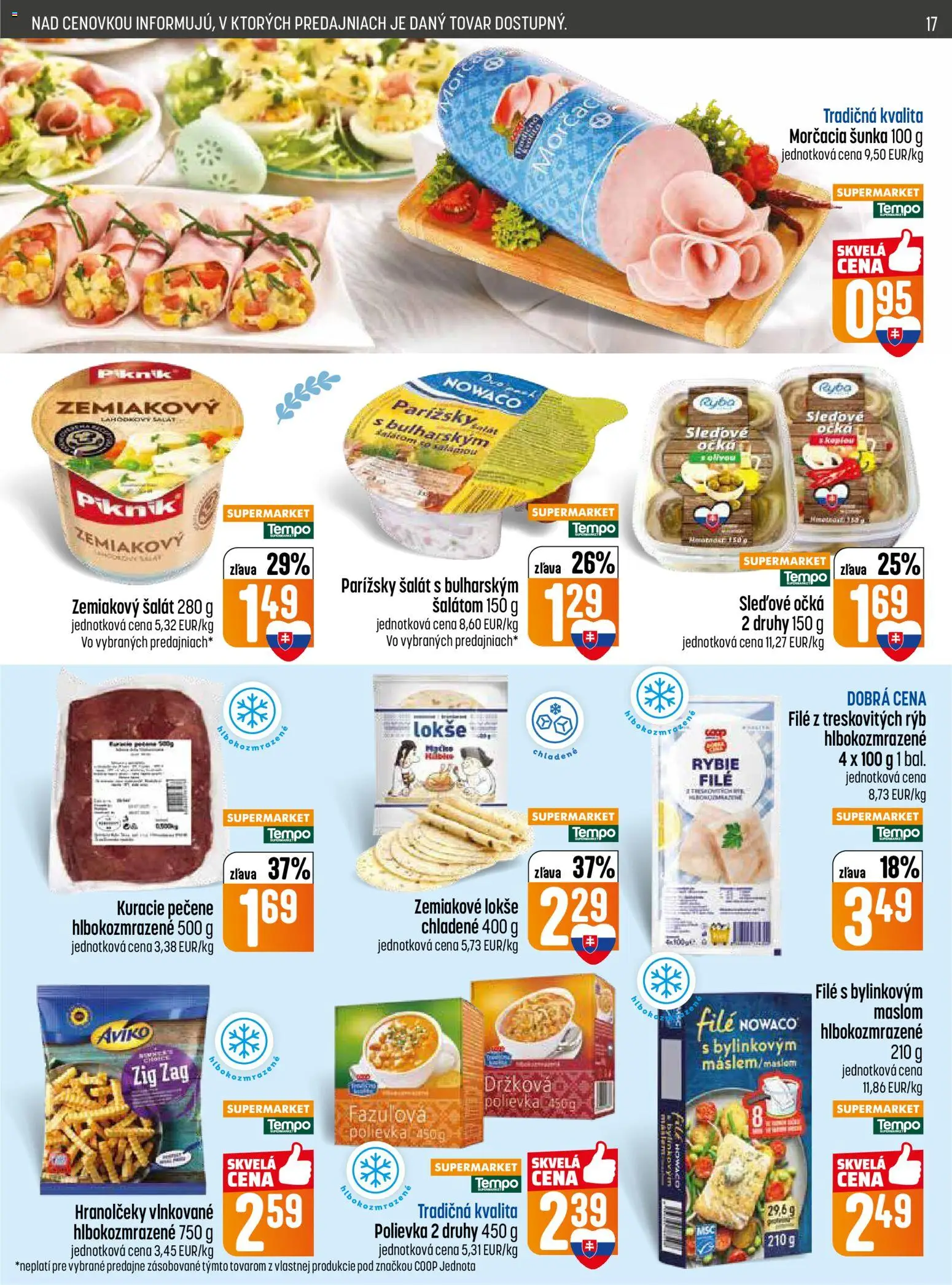 Nové COOP Jednota akcie – leták je platný od 26.03.2026 | Strana: 17 | Produkty: Šunka, Šalát