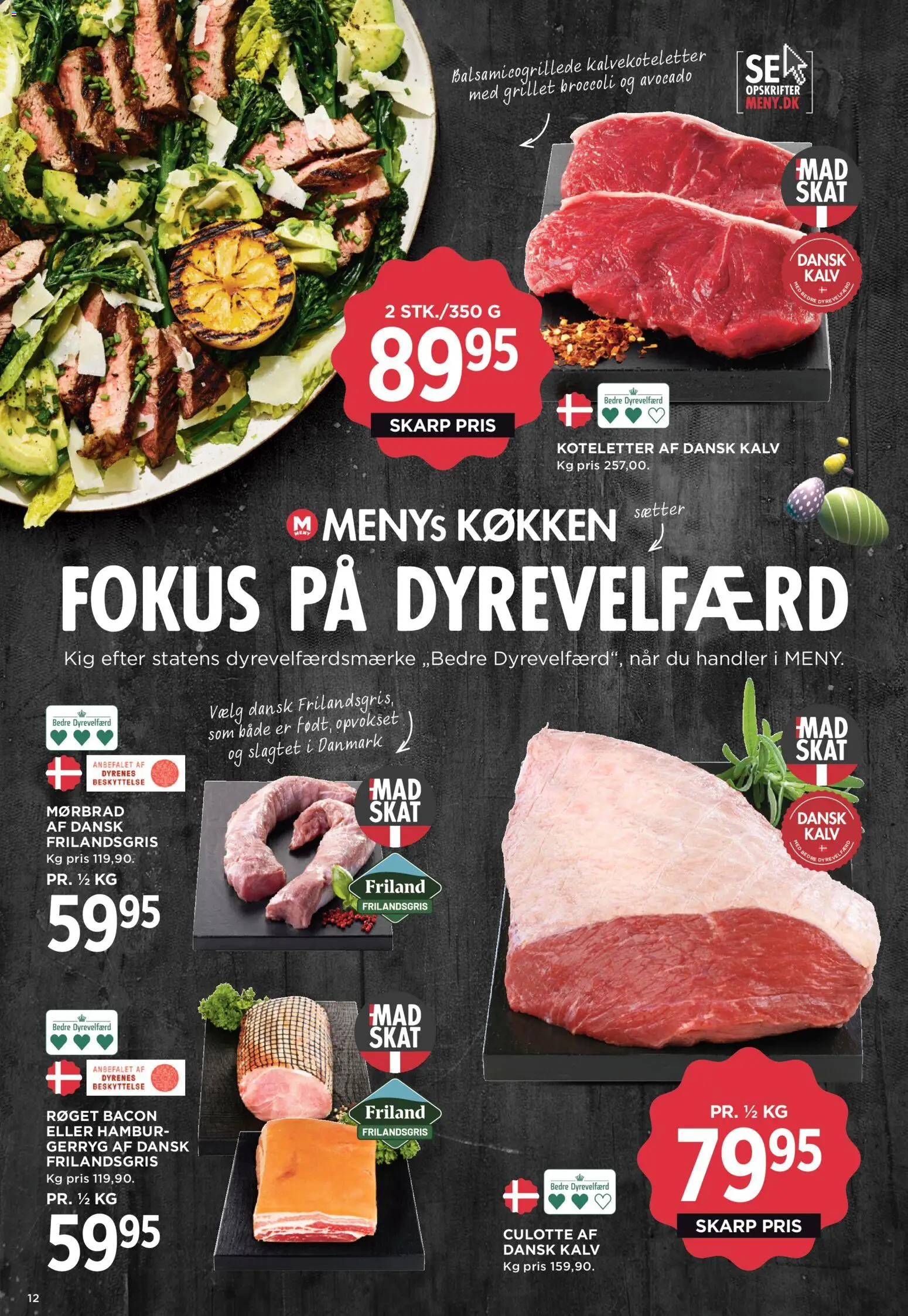Meny tilbudsavis – gyldig fra 27.03.2026 | Side: 16 | Produkter: Koteletter, Broccoli, Avocado, Søm
