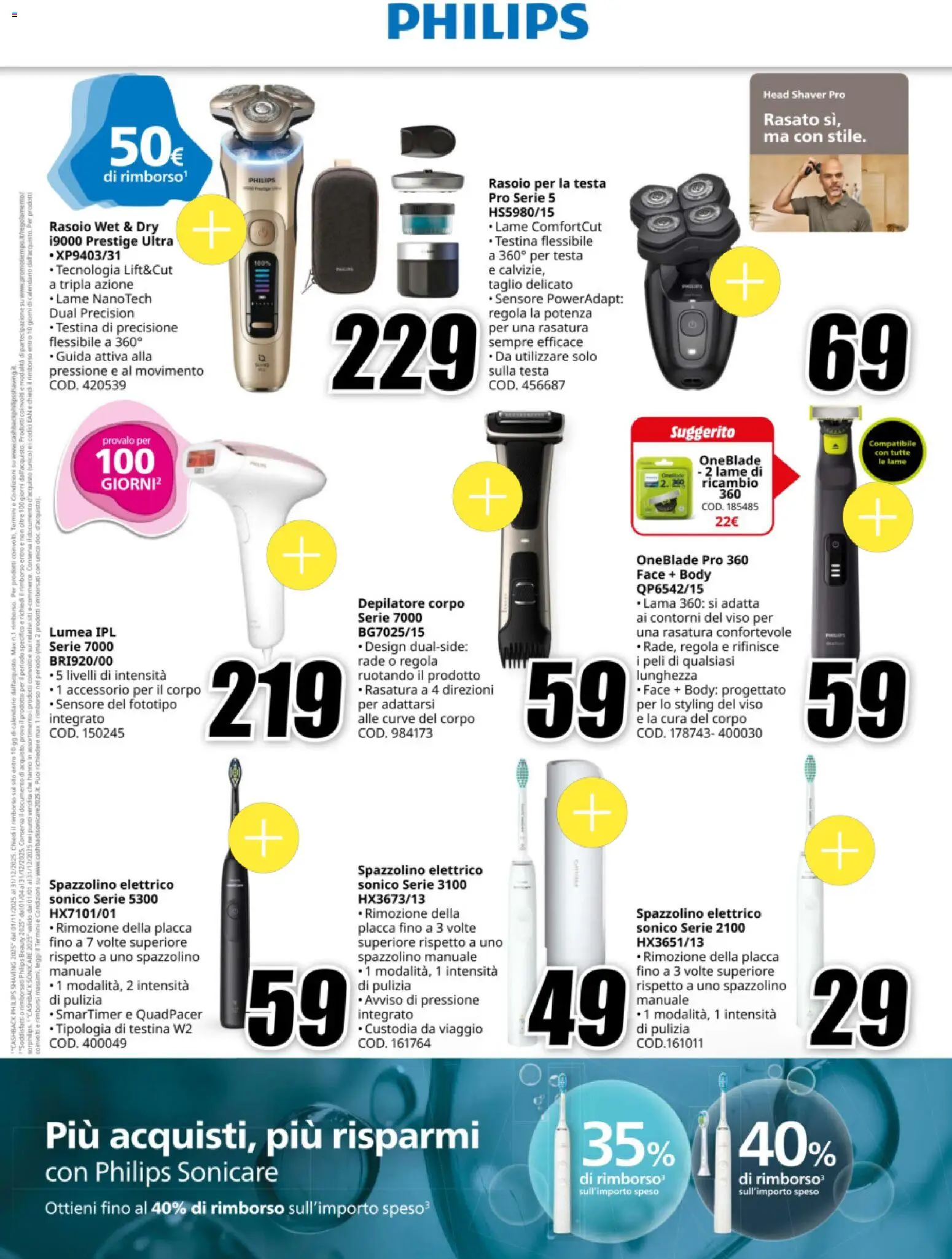 Volantino Media World del 12.11.2025 | Pagina: 29 | Prodotti: Rasoio, Spazzolino, Spazzolino elettrico