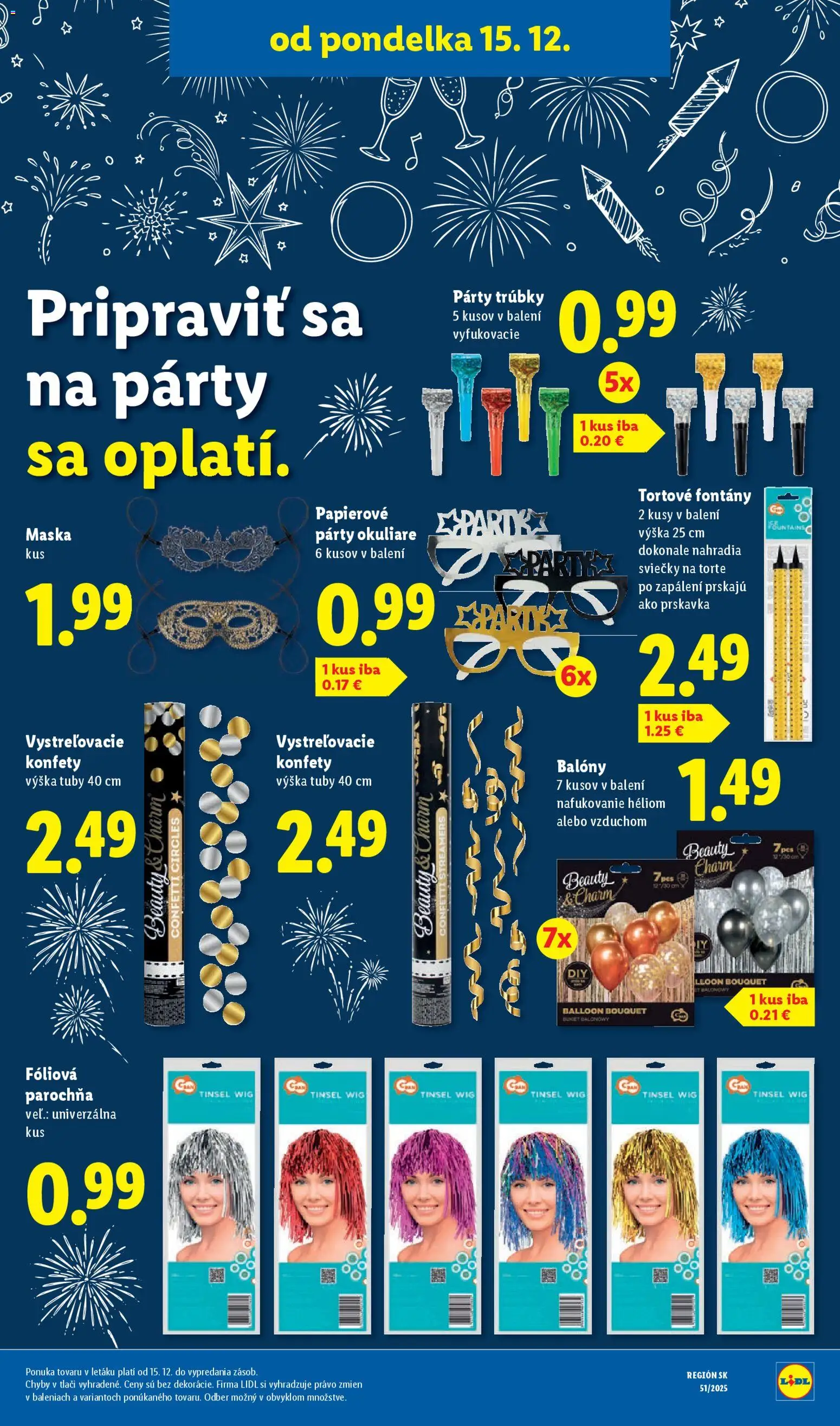 Nové Lidl akcie – leták je platný od 18.12.2025 | Strana: 103 | Produkty: Maska, Sviečky, Okuliare