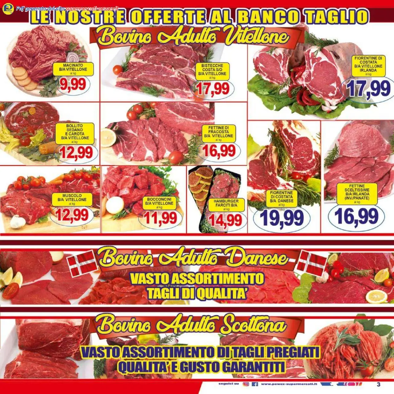 Volantino Pewex del 17.10.2025 | Pagina: 3 | Prodotti: Bovino, Carota, Sedano, Hamburger