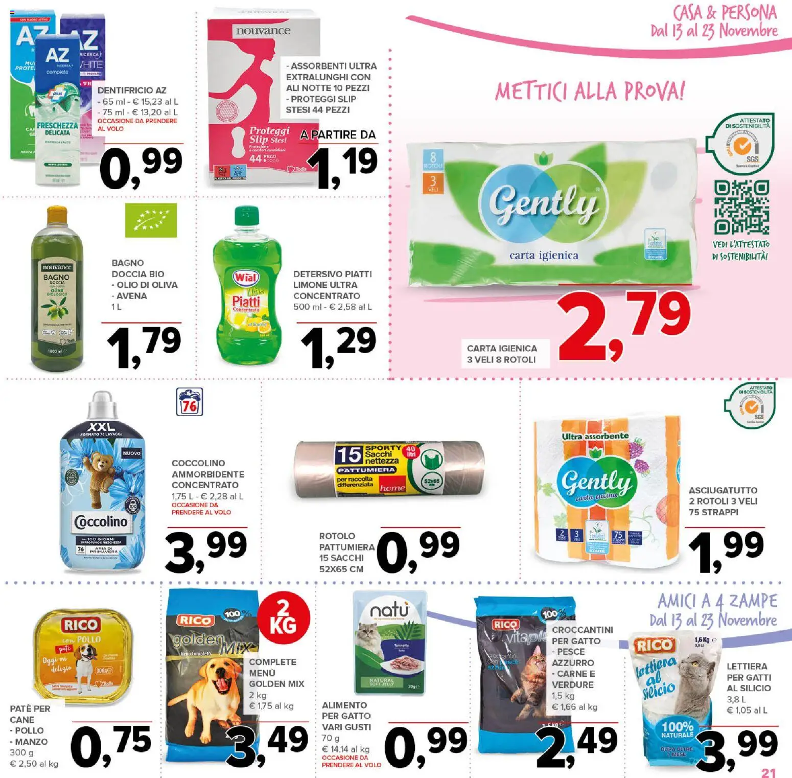 Volantino Todis del 13.11.2025 | Pagina: 21 | Prodotti: Dentifricio, Pollo, Manzo, Limone
