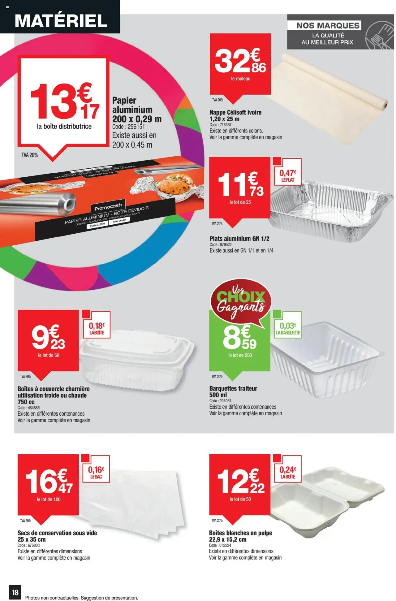  | Page: 18 | Produits: Charnière, Rouleau, Papier aluminium, Nappe
