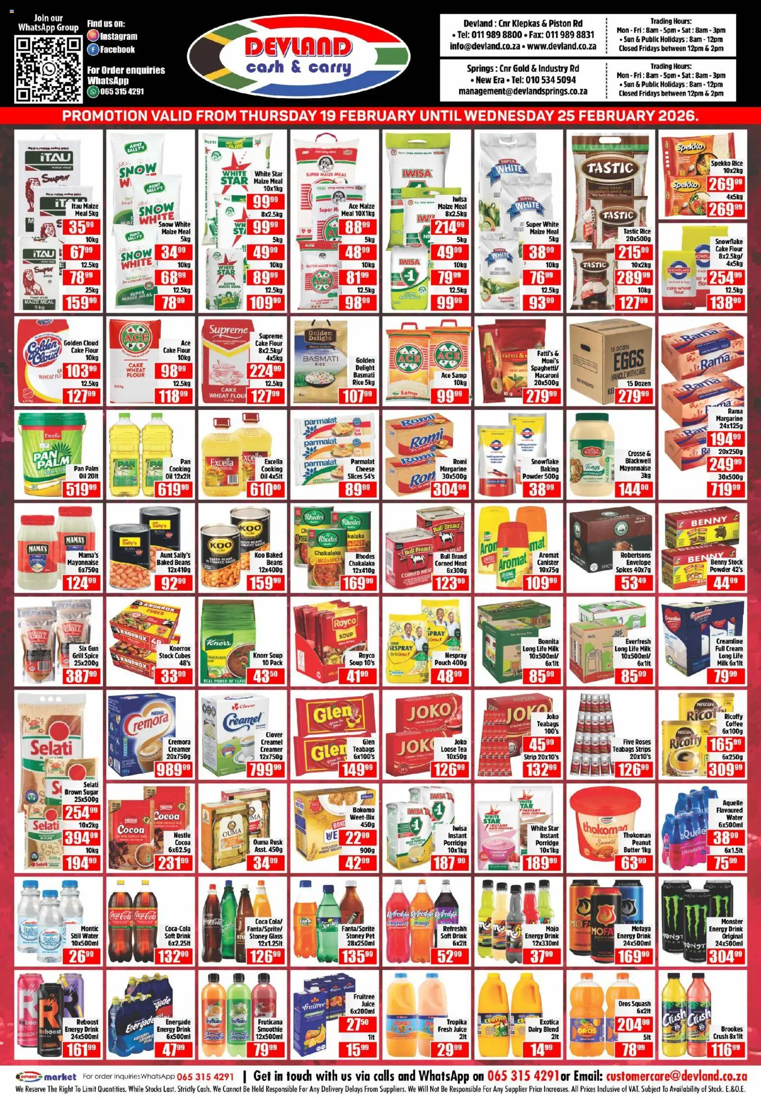 New Devland catalogue – valid from 19.02.2026 | Page: 1 | Products: Cake, Grill, Margarine, Tomato sauce