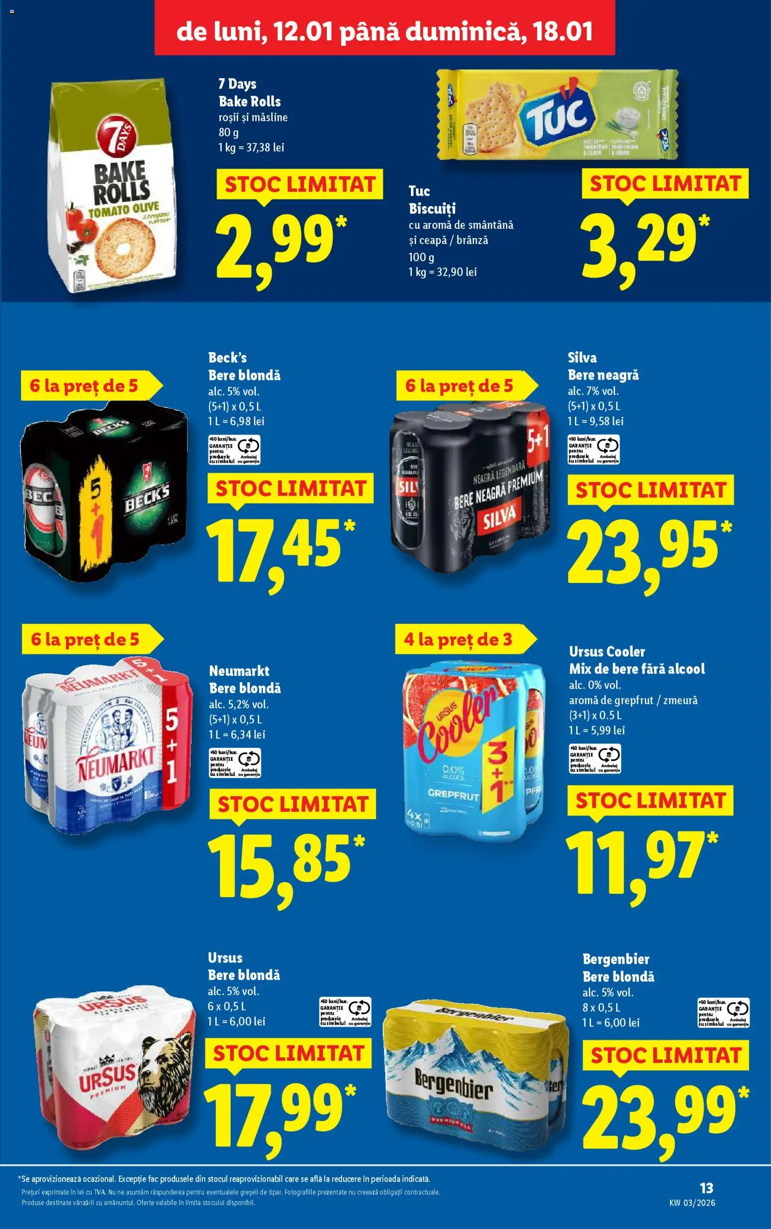 Noul catalog Lidl – valabil de la 12.01.2026 | Pagină: 13 | Produse: Zmeură, Măsline, Biscuiți, Ceapă