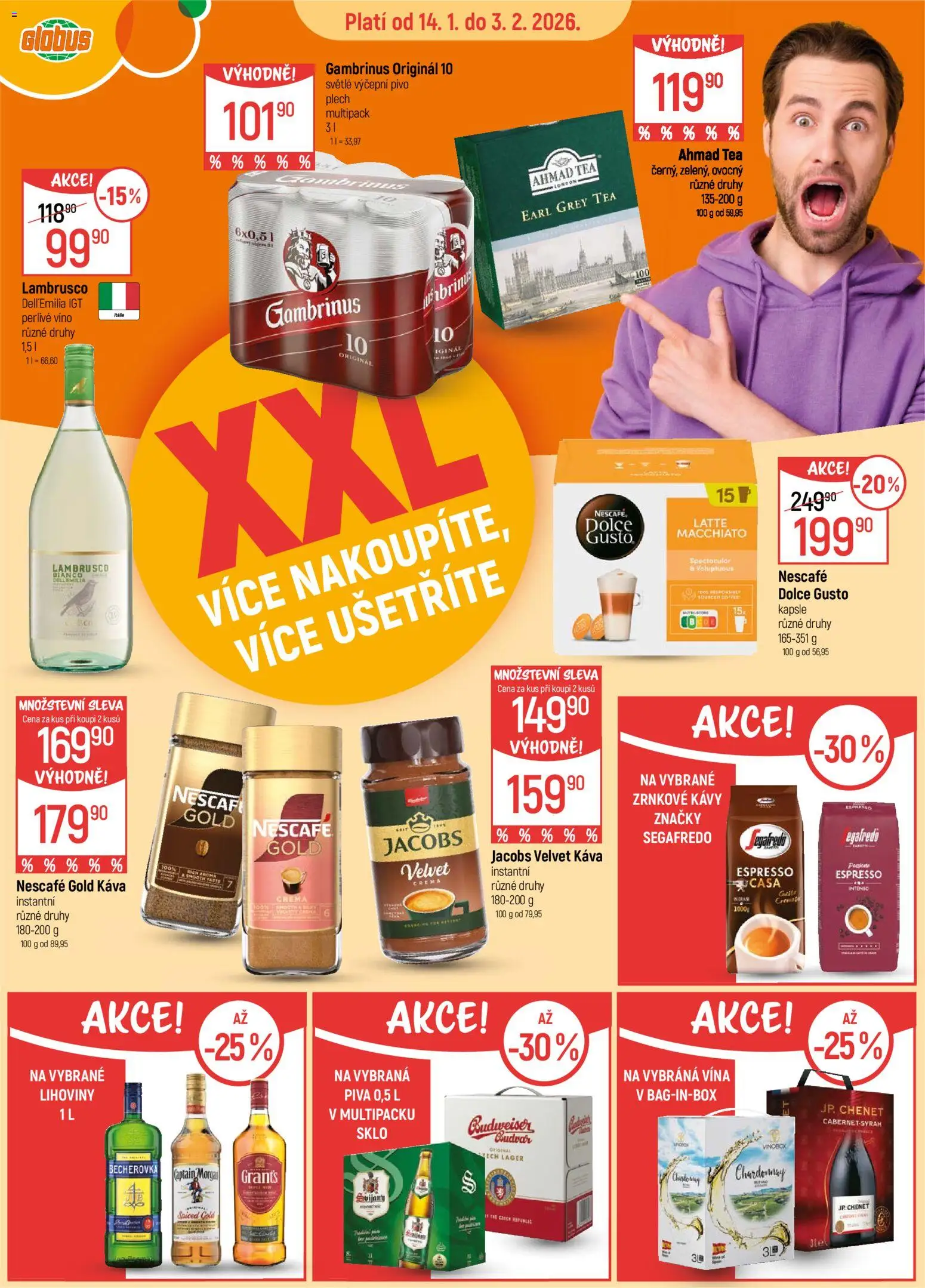 Globus leták - Karlovy Vary od 14.01.2026 | Strana: 11 | Produkty: Víno, Nescafé, Ahmad tea, Dolce gusto kapsle
