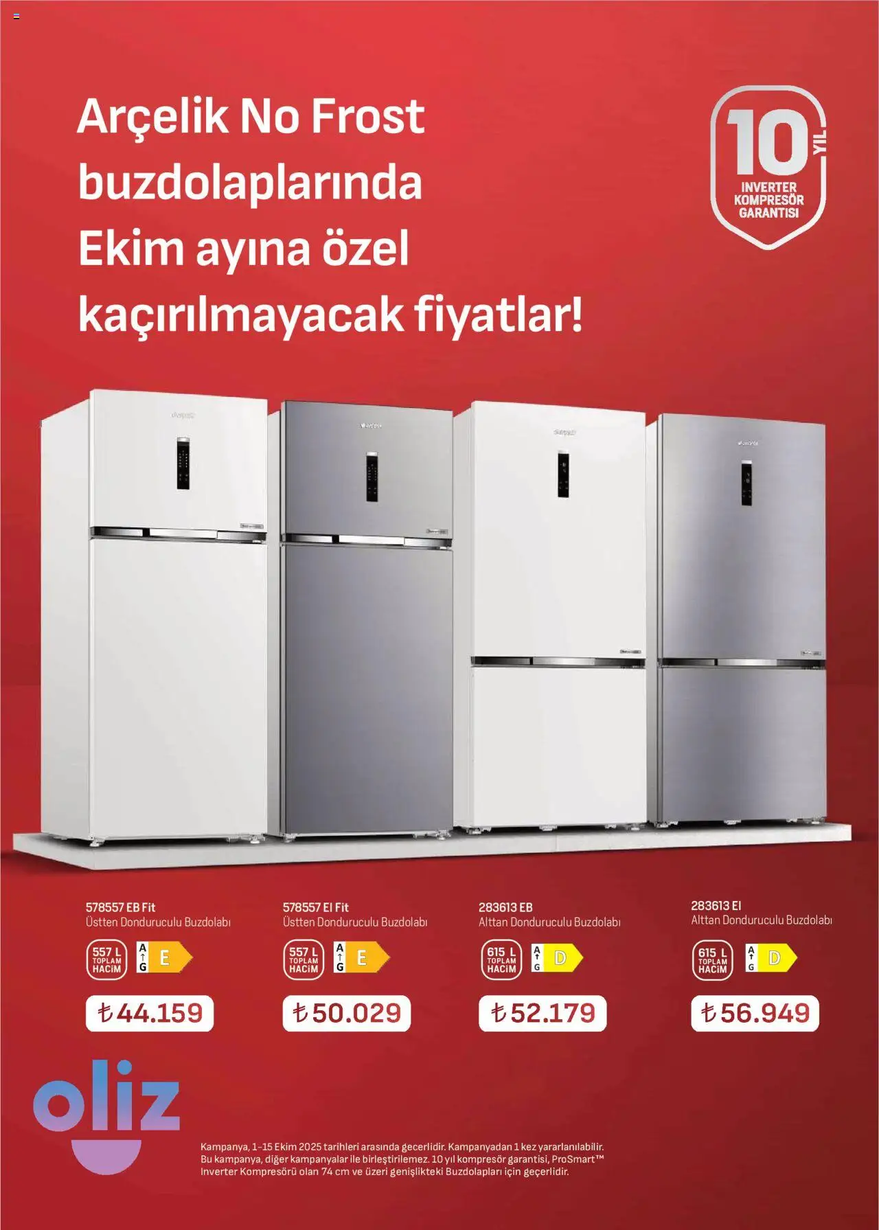 Arçelik Katalog - 01.10.2025 tarihinden itibaren geçerlidir | Sayfa: 11 | Ürünler: Buzdolabı