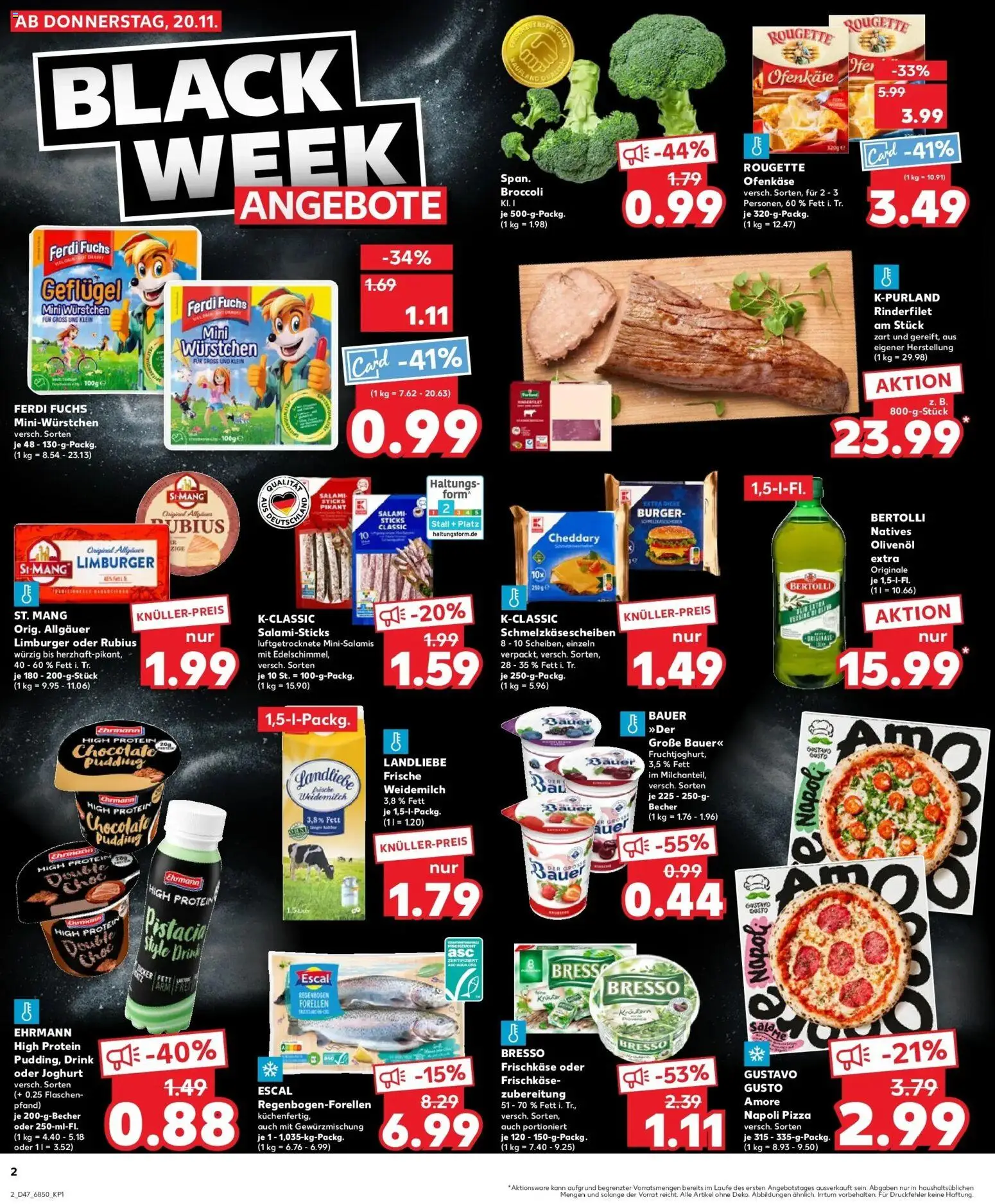 Kaufland prospekt Eggenfelden	 – gültig ab 20.11.2025 | Seite: 2 | Produkte: Burger, Bresso, Salami, Pizza