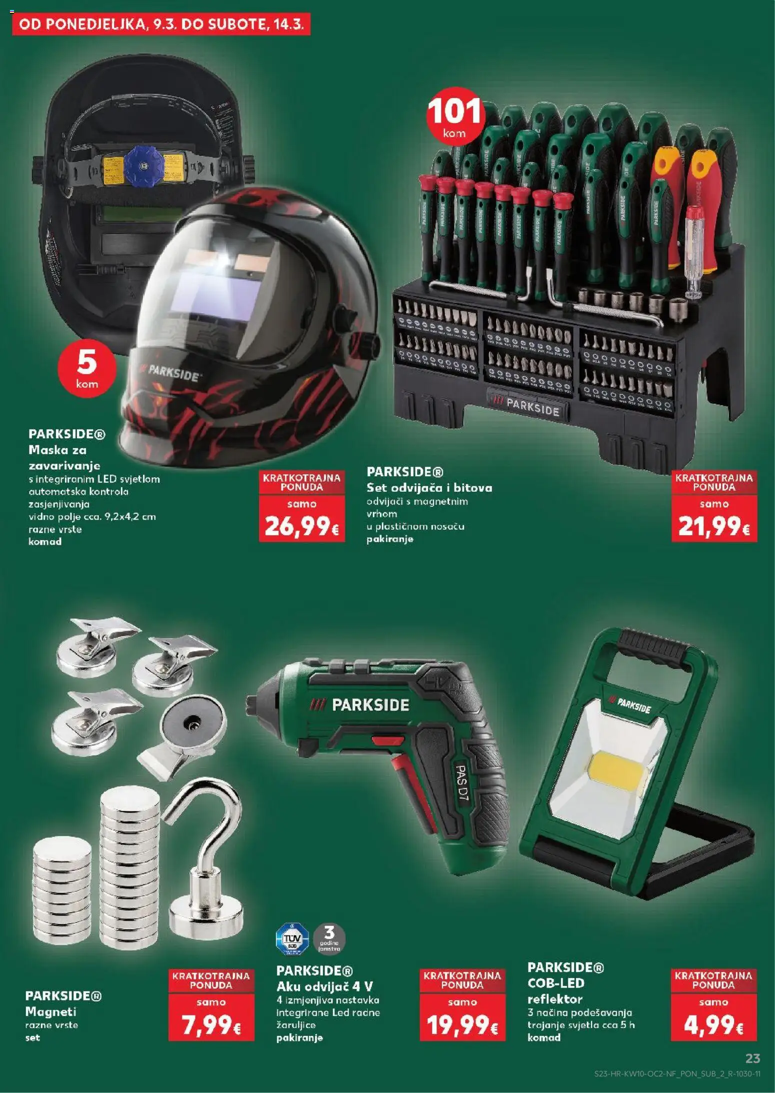 Kaufland HR akciós ujság - amely érvényes a következő dátumtól: 04.03.2026 | Oldal: 23 | Termékek: Parkside, Reflektor