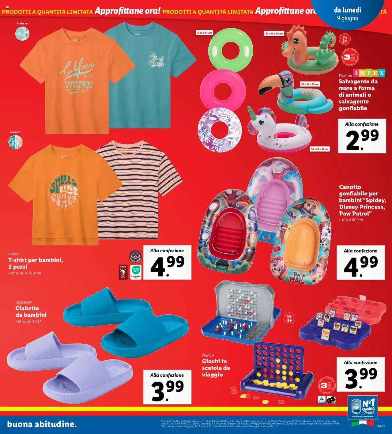 Volantino Lidl del 09.06.2025 | Pagina: 23 | Prodotti: Ciabatte, Top, T-shirt, Scatola
