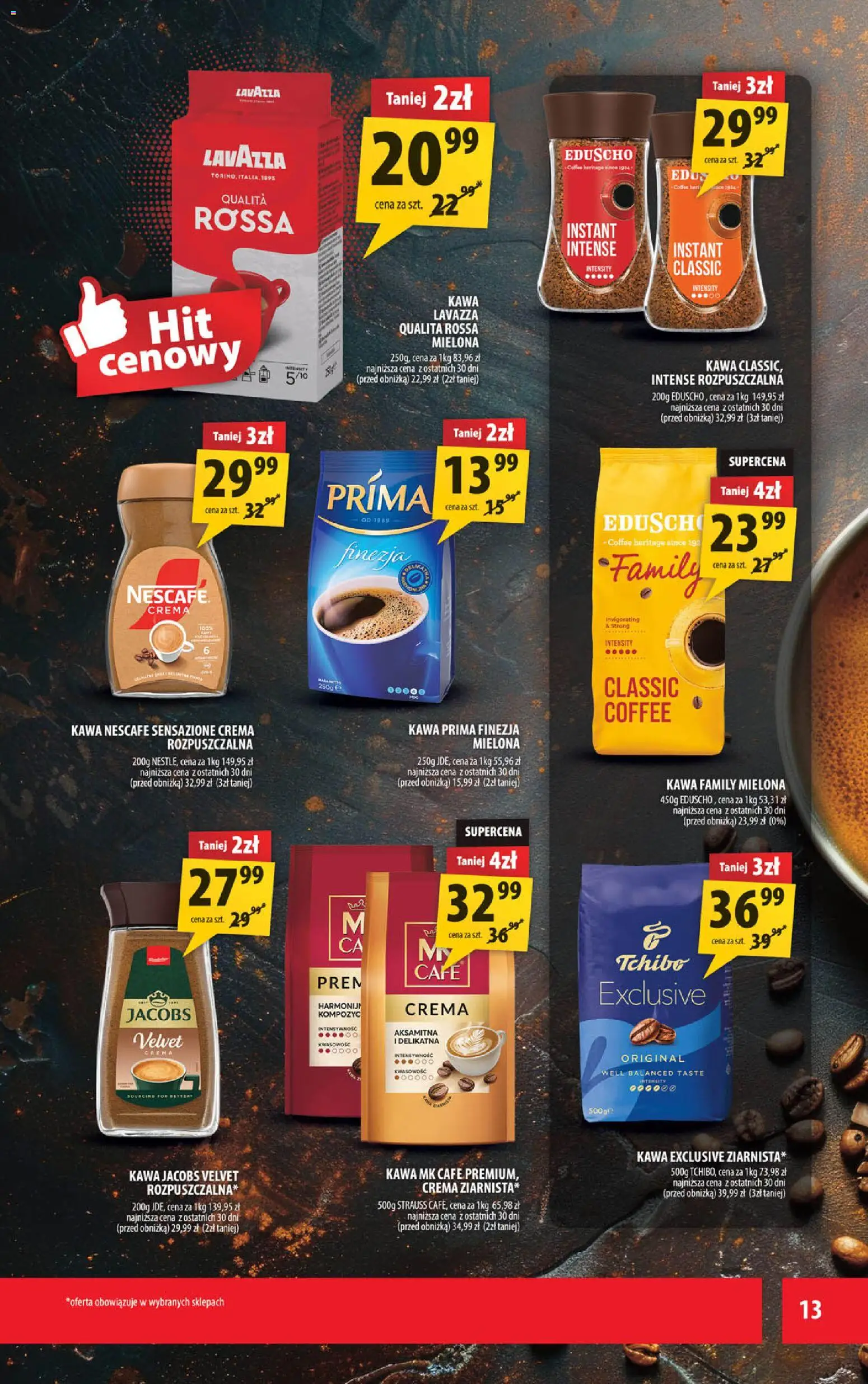Arhelan gazetka od 24.04.2026 | Strona: 13 | Produkty: Kawa jacobs, Tchibo, Kawa jacobs velvet, Kawa prima