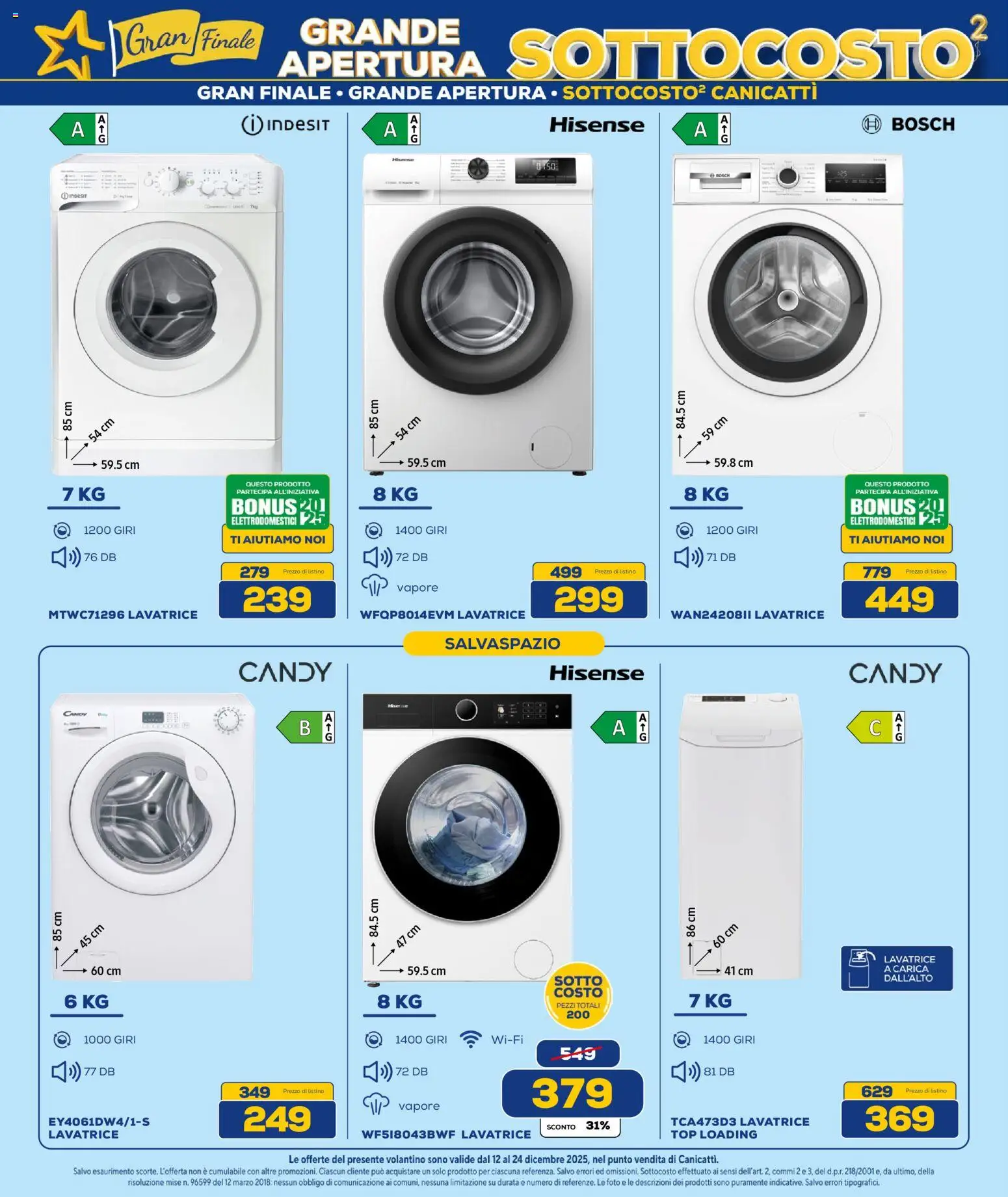 Volantino Euronics del 12.12.2025 | Pagina: 17 | Prodotti: Top, Lavatrice