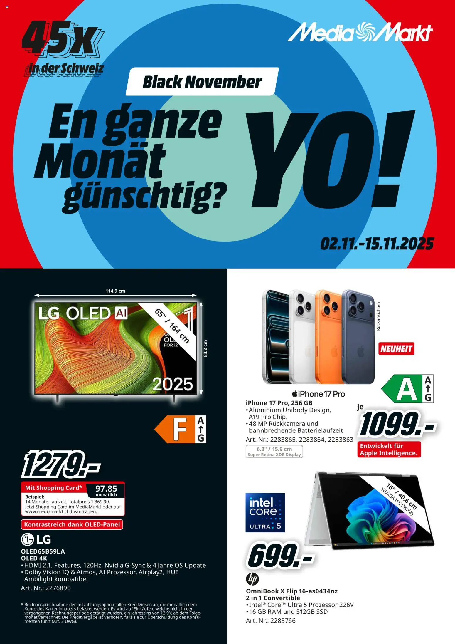 Media Markt - Black Friday – gültig ab 02.11.2025 | Seite: 1 | Produkte: Apple, Iphone, LG