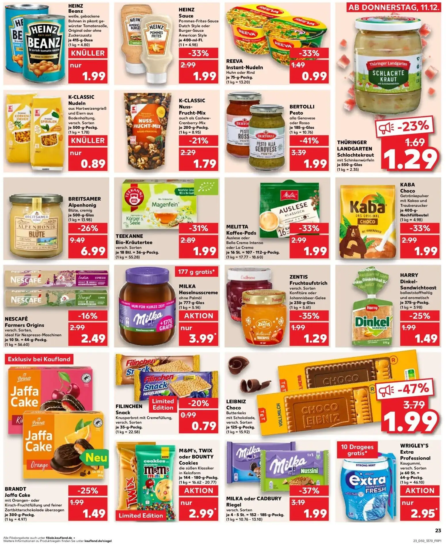 Kaufland prospekt Mühlhausen	 – gültig ab 14.12.2025 | Seite: 23 | Produkte: Melitta, Nescafe, Milka, Twix