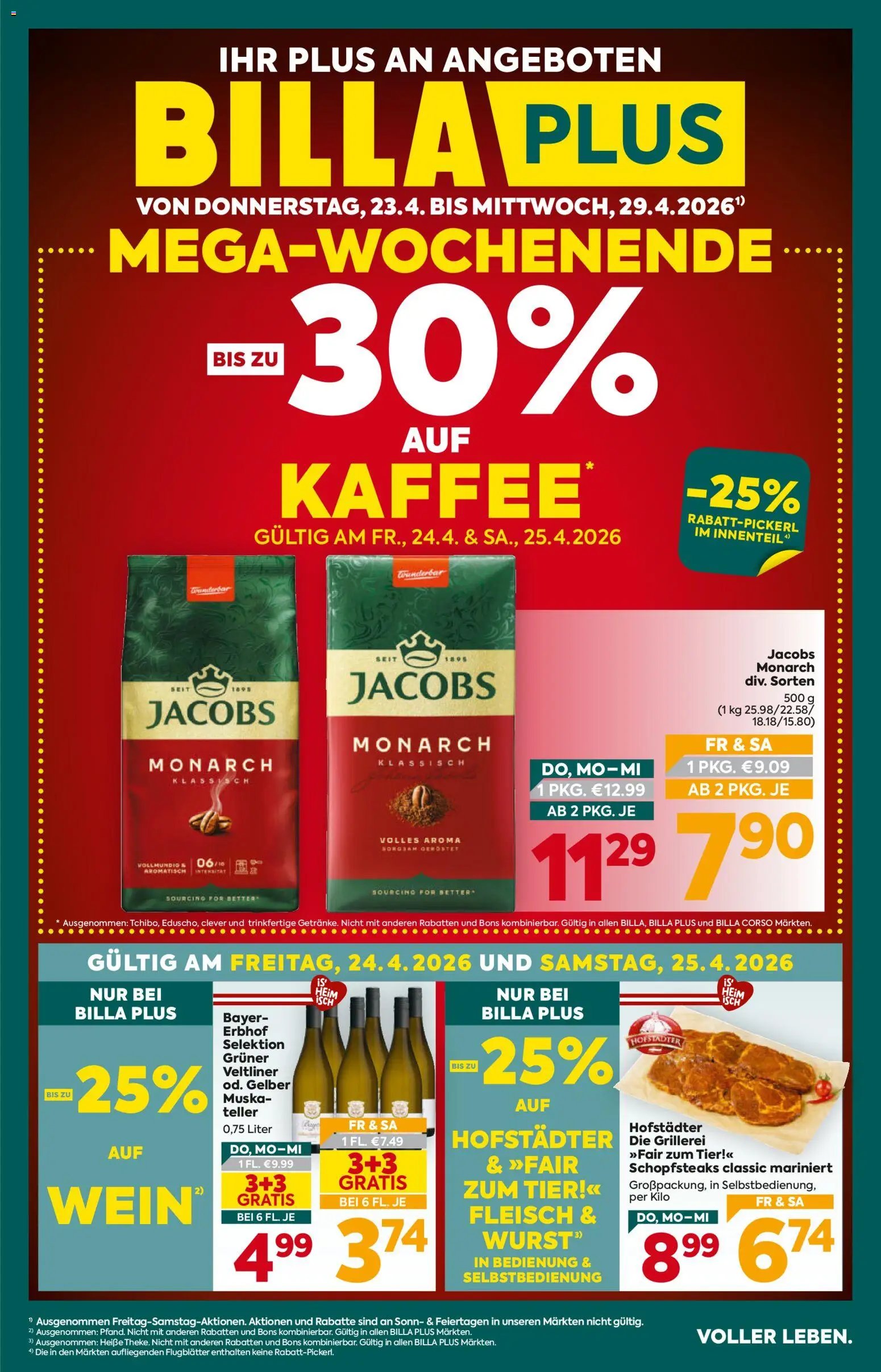 Billa Plus Flugblatt gültig ab 23.04.2026 | Seite: 1 | Produkte: Kaffee