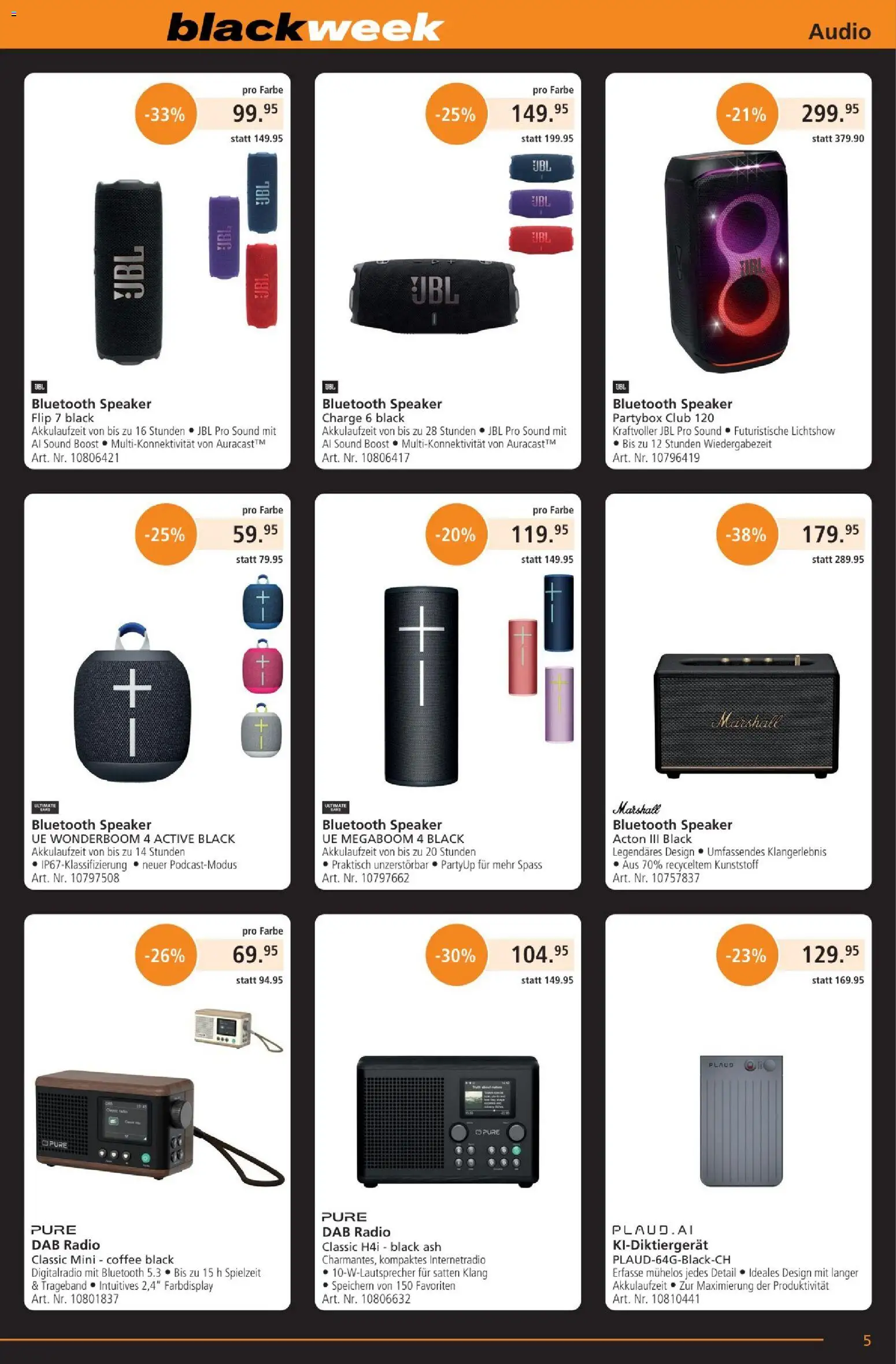 Fust - Black Friday – gültig ab 25.11.2025 | Seite: 5 | Produkte: Audio, Radio