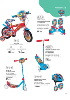 Vista previa El Corte Inglés ofertas válido desde el 27.10.2025 | Página: 71 | Productos: Bicicleta, Patinete