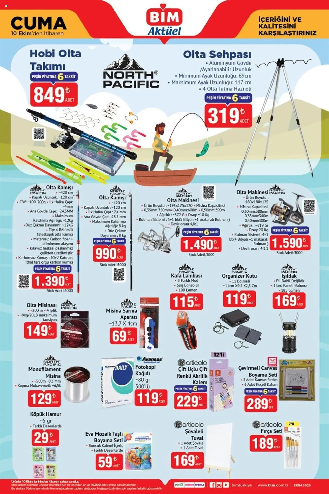 BİM Katalog Cuma - 10.10.2025 tarihinden itibaren geçerlidir | Sayfa: 3 | Ürünler: Kutu, Pil, Keçeli kalem, Ağırlık