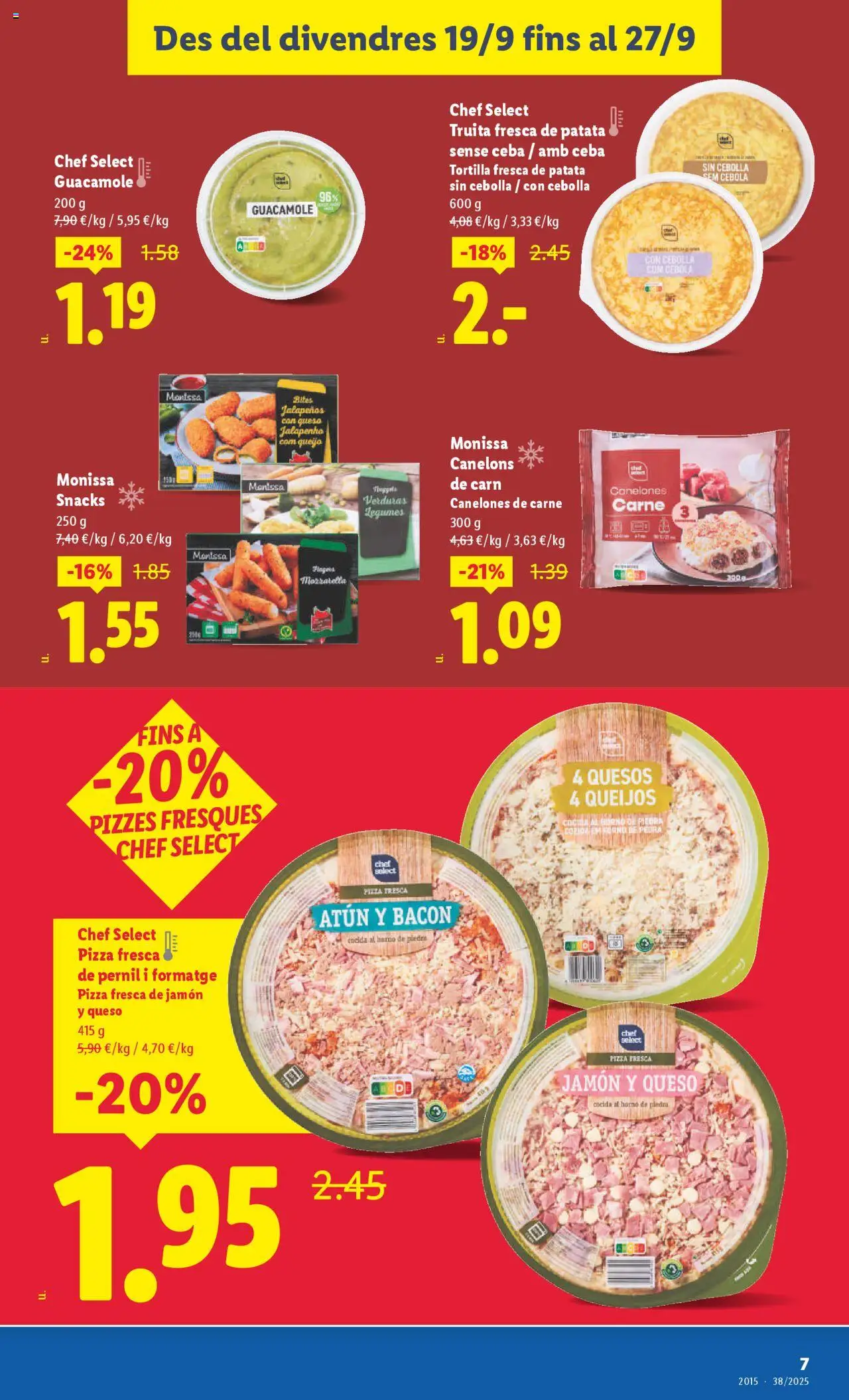 Lidl - La Guixa │ válido desde el 19.09.2025 | Página: 7 | Productos: Queso, Jamón, Horno, Canelones