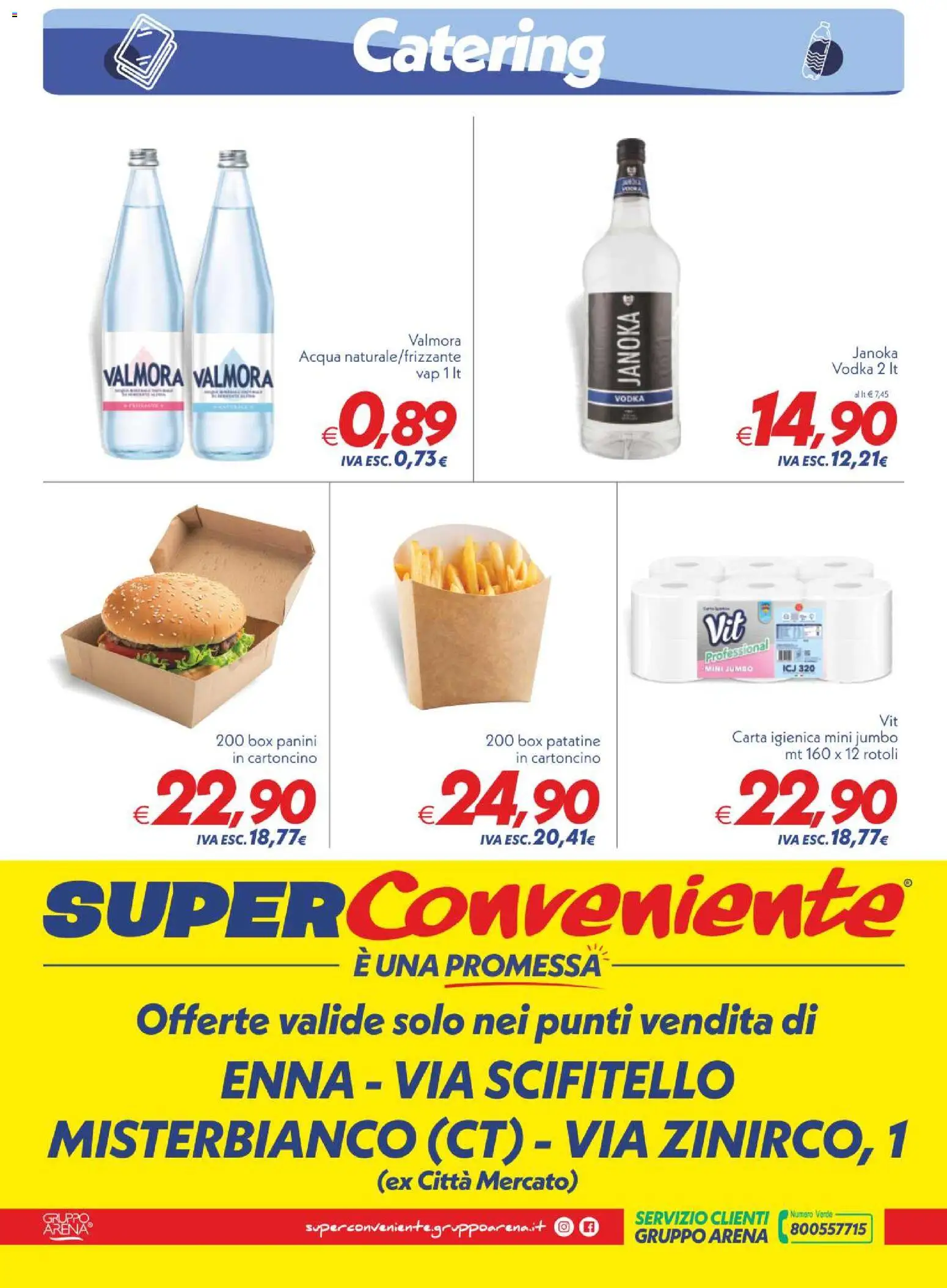 Volantino SuperConveniente del 24.10.2025 | Pagina: 4 | Prodotti: Carta igienica, Patatine, Vodka, Acqua
