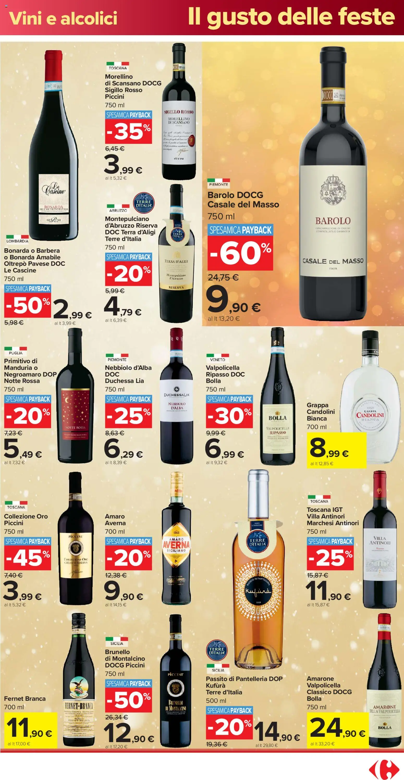 Volantino Carrefour del 16.12.2025 | Pagina: 7 | Prodotti: Grappa, Amaro, Terra