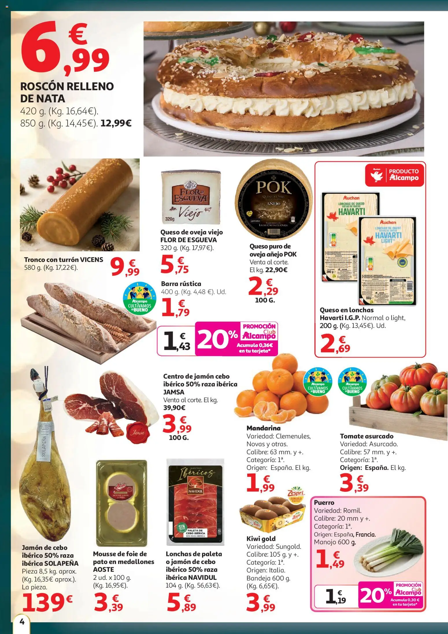 Alcampo - Nacional │ válido desde el 11.12.2025 | Página: 4 | Productos: Queso de oveja, Queso, Jamón, Bandeja