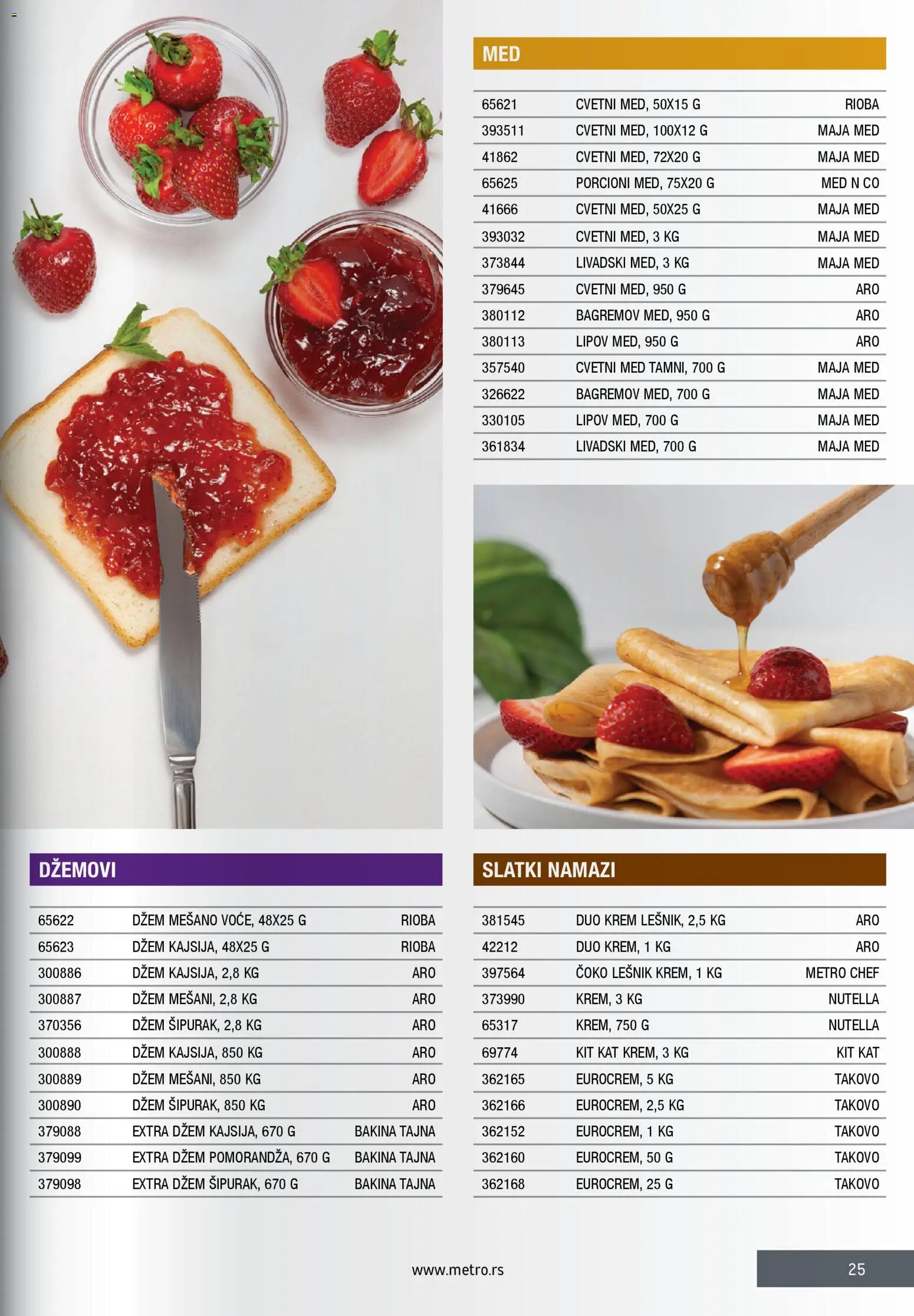 Metro katalog - važi od 28.11.2025 | Strana: 25 | Proizvode: Dzem, Lešnik, Med, Nutella
