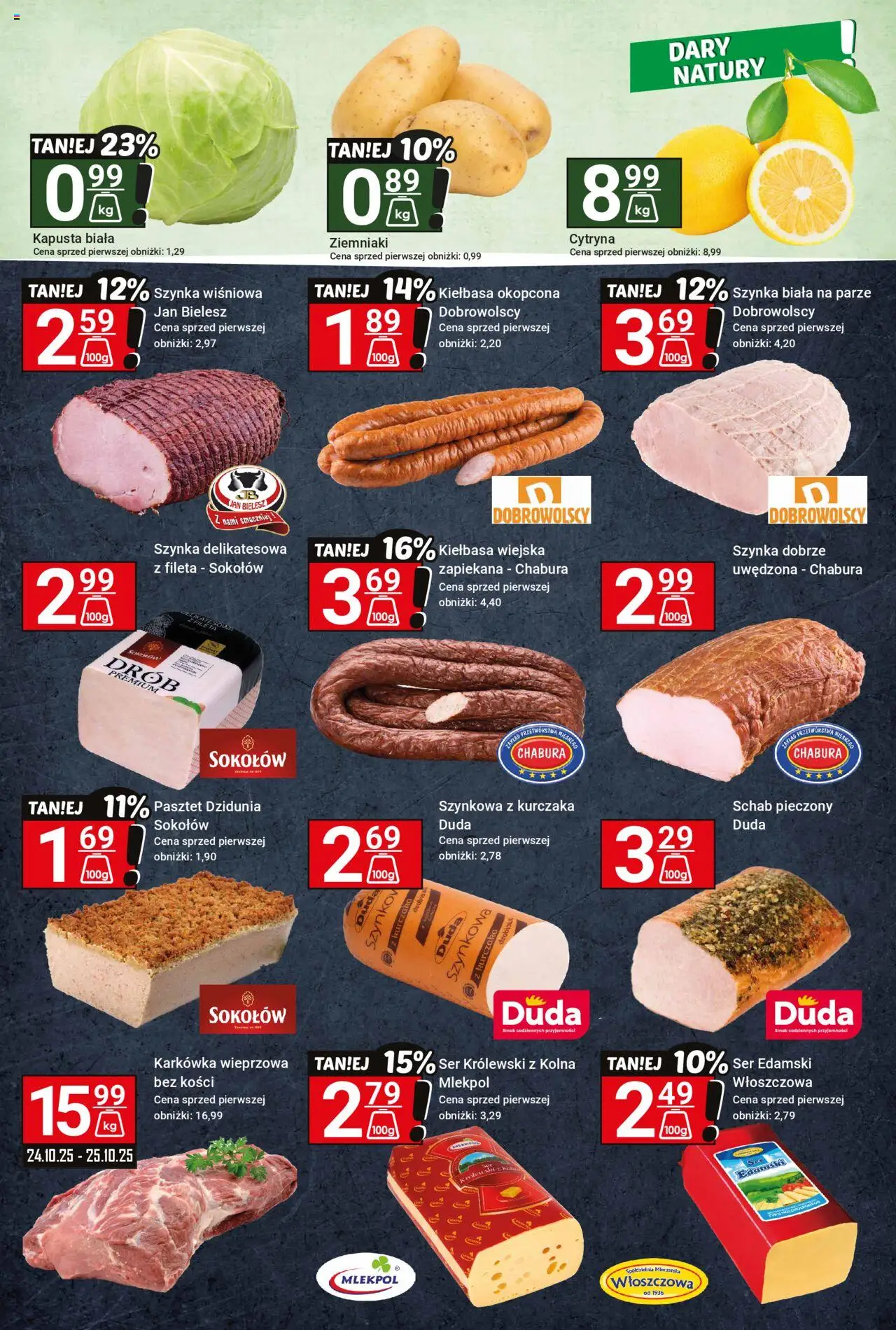 Hitpol Gazetka od 24.10.2025 | Strona: 2 | Produkty: Kiełbasa, Kapusta, Schab, Schab pieczony
