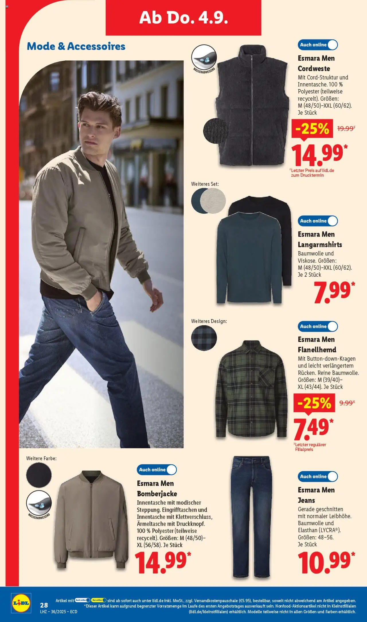 Lidl Prospekt 	 - gültig ab dem 01.09.2025 | Seite: 42 | Produkte: Bomberjacke, Jeans