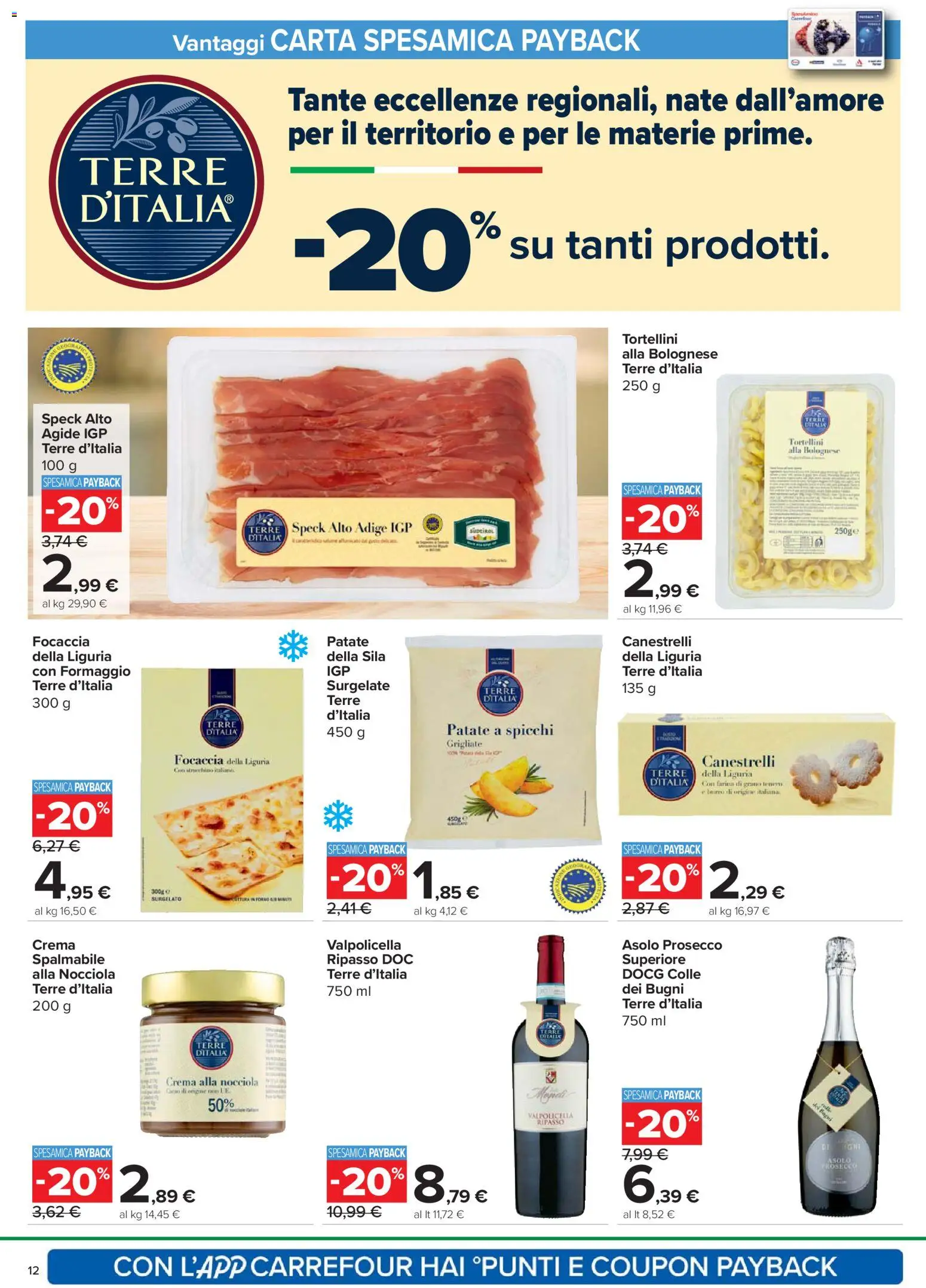 Volantino Carrefour del 29.01.2026 | Pagina: 12 | Prodotti: Speck, Prosecco, Formaggio, Canestrelli