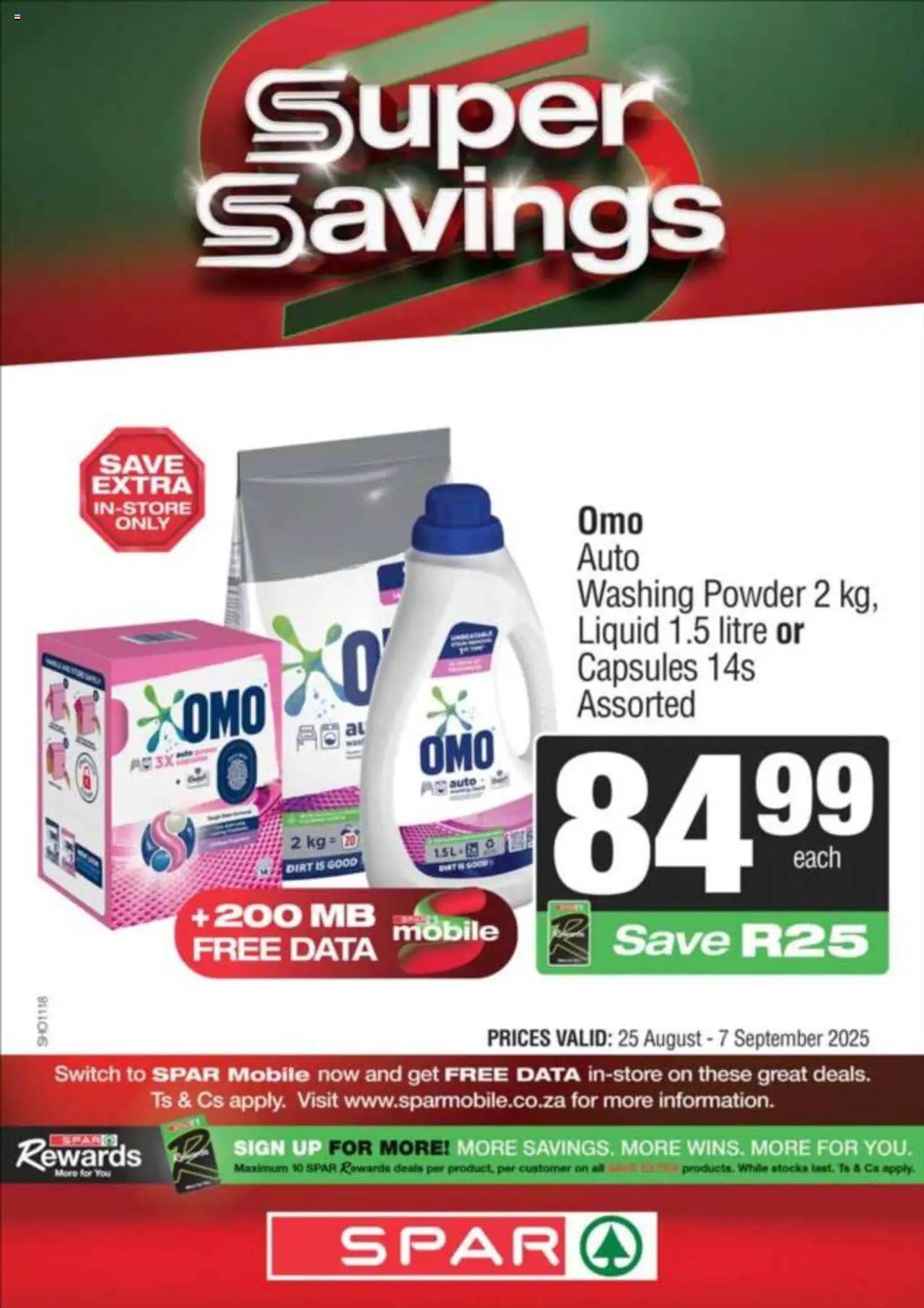KWIKSPAR Specials │ valid from 25.08.2025 | Page: 8 | Products: Data, Powder, Switch, Washing powder