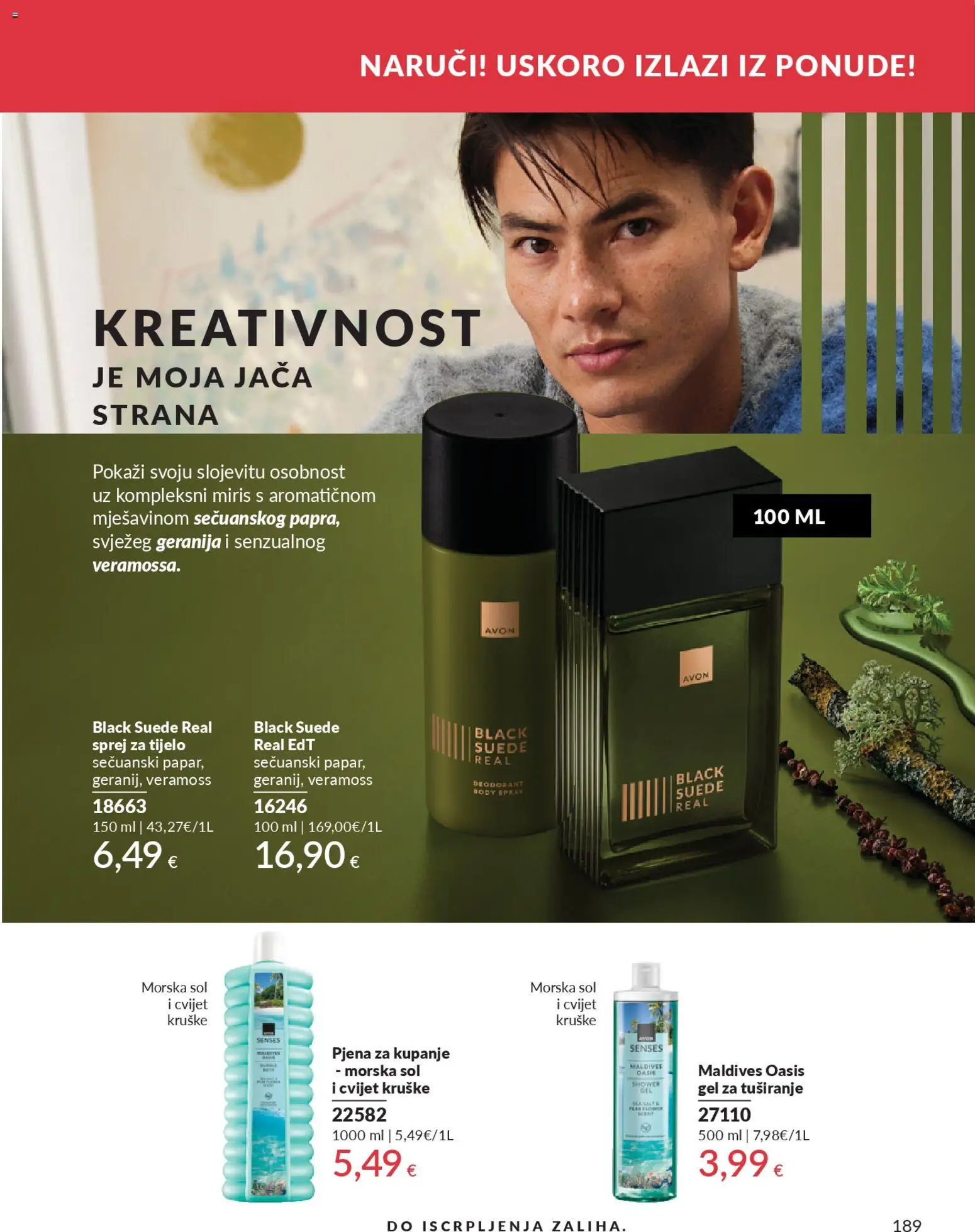 Avon katalog | vrijedi od 01.12.2025 | Stranica: 193 | Proizvodi: Sprej za tijelo, Miris, Gel za tuširanje, Sol