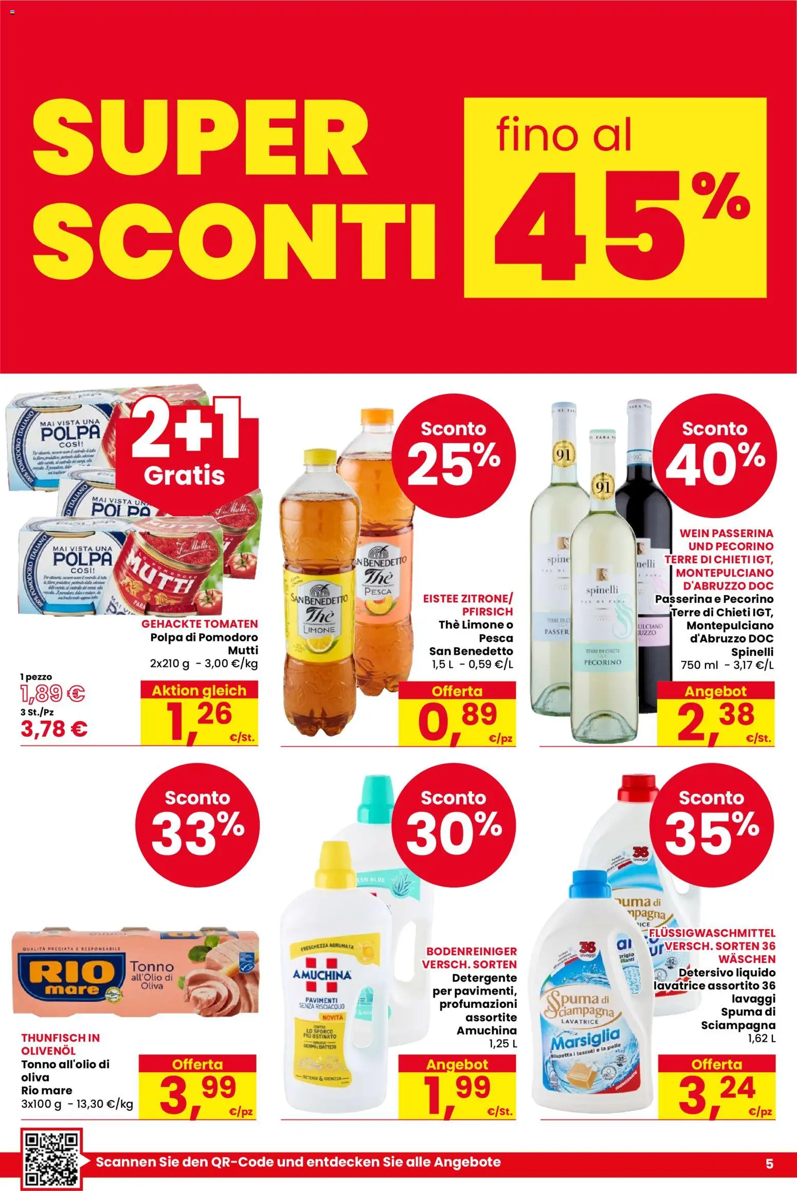 Volantino Despar del 05.03.2026 | Pagina: 5 | Prodotti: Pomodoro, Lavatrice, Tonno, Pecorino